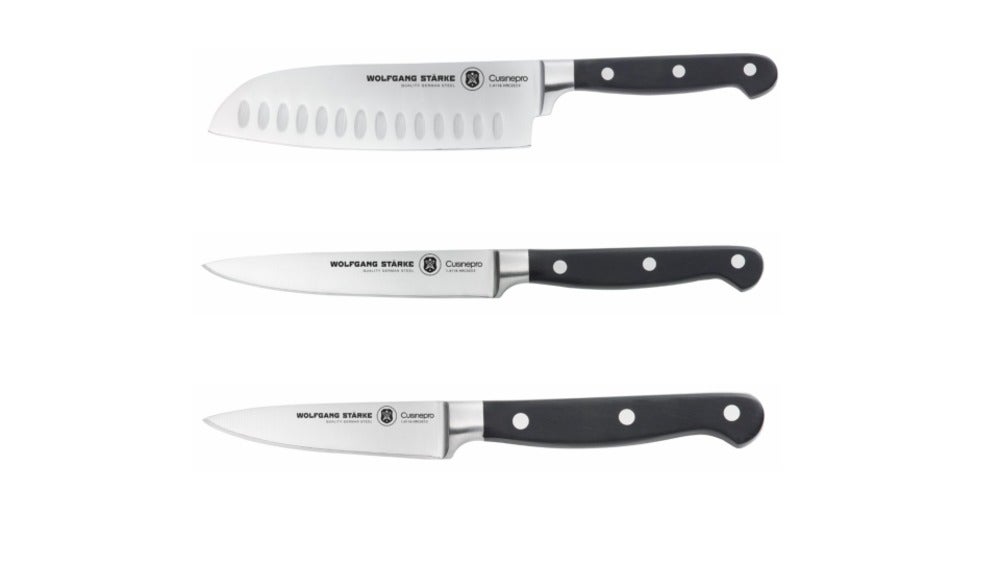 Stevens Facebook ad: Upgrade your kitchen with Cuisine::pro knives and cookware…