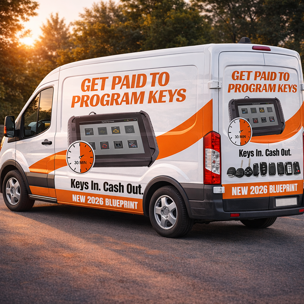 Locksmith Mentor Facebook ad: Keys In. Happy Customers Out.