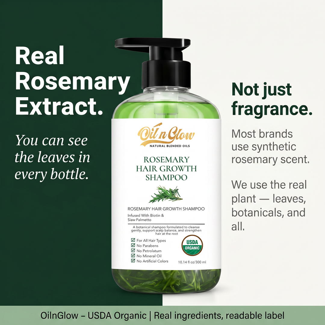 OilnGlow Facebook ad: Healthy Hair Starts Here