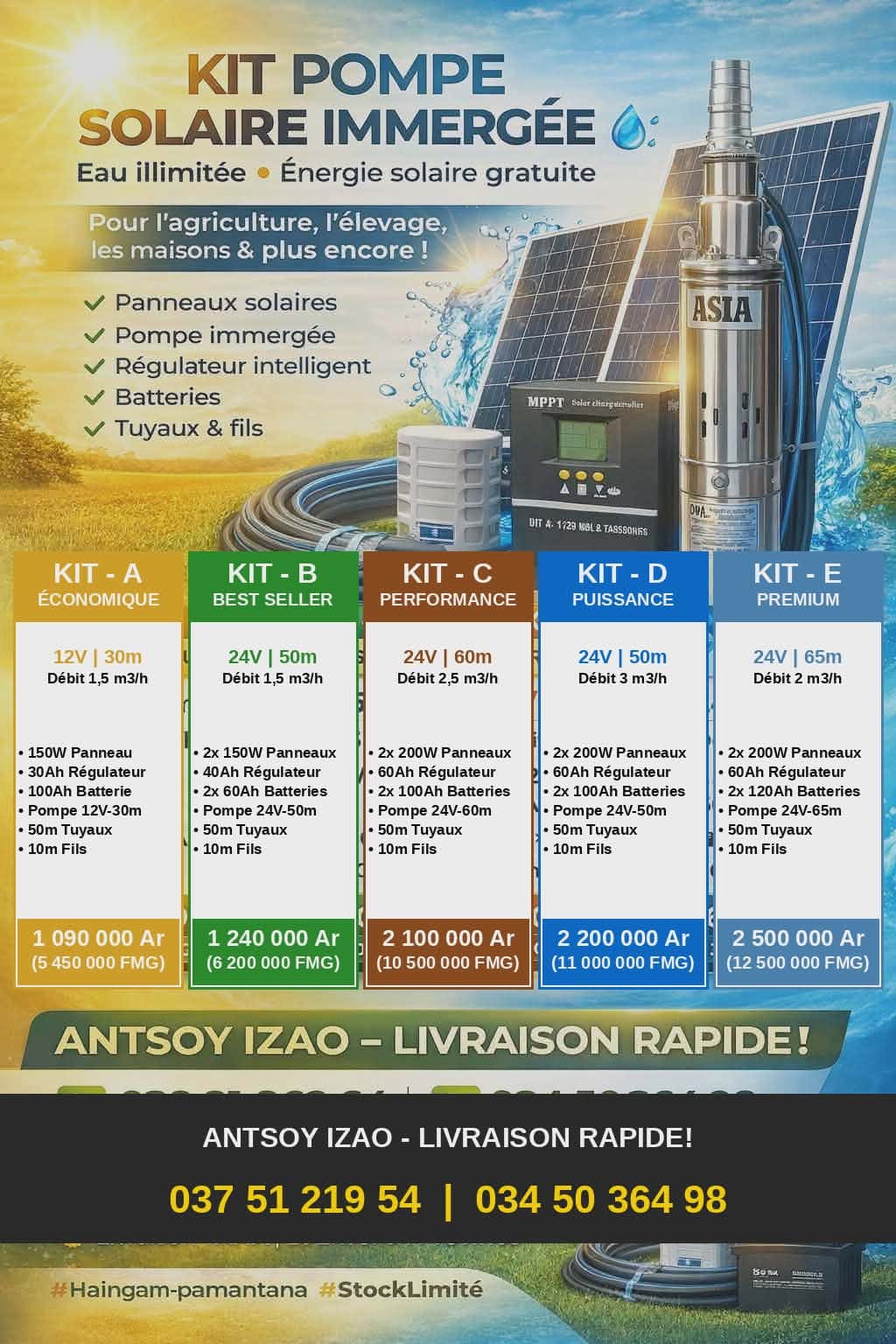 Kit solaire Nyfitia Facebook ad: KIT POMPE SOLAIRE IMMERGÉE