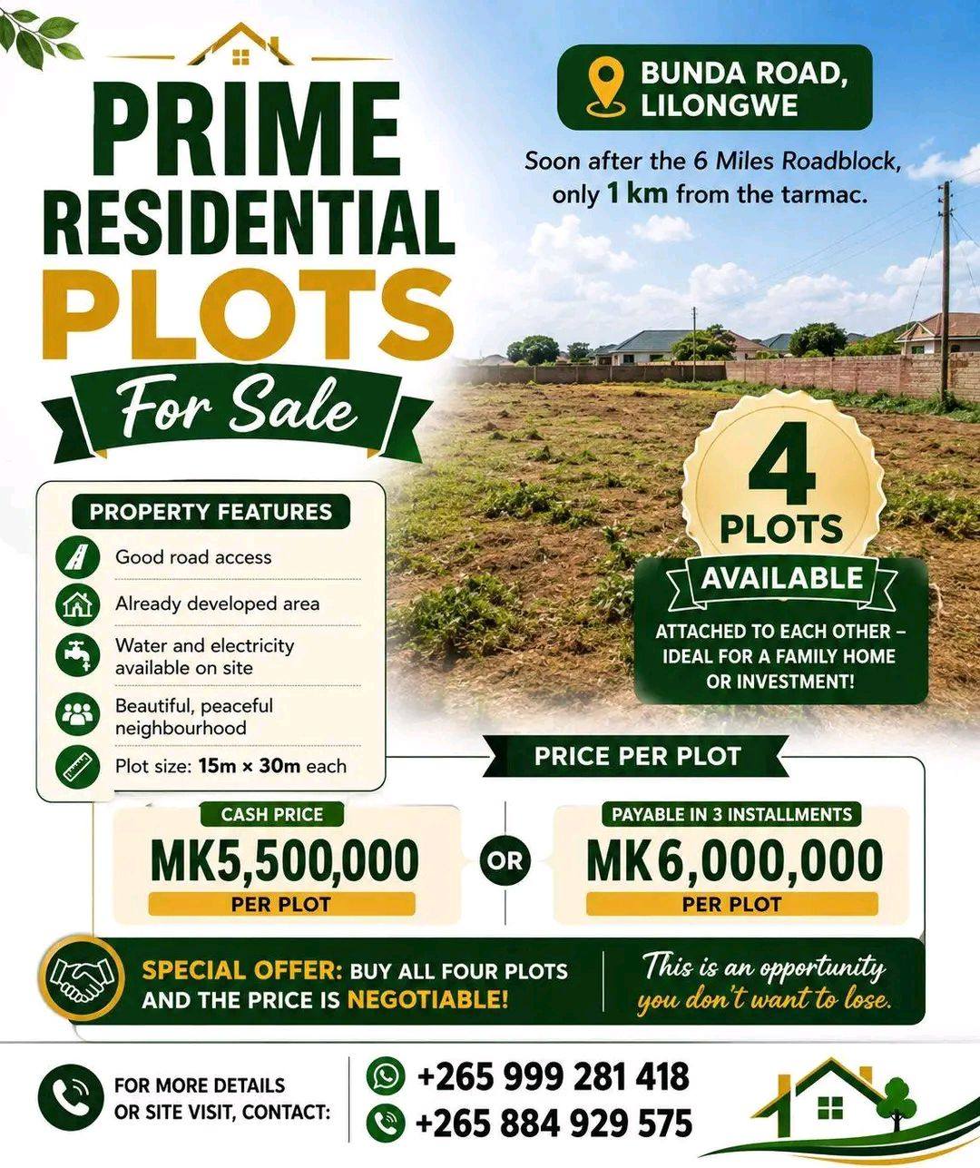 Lucy Kandiado Banda Facebook ad: PRIME RESIDENTIAL PLOTS FOR SALE, 6 MILES, BUNDA…