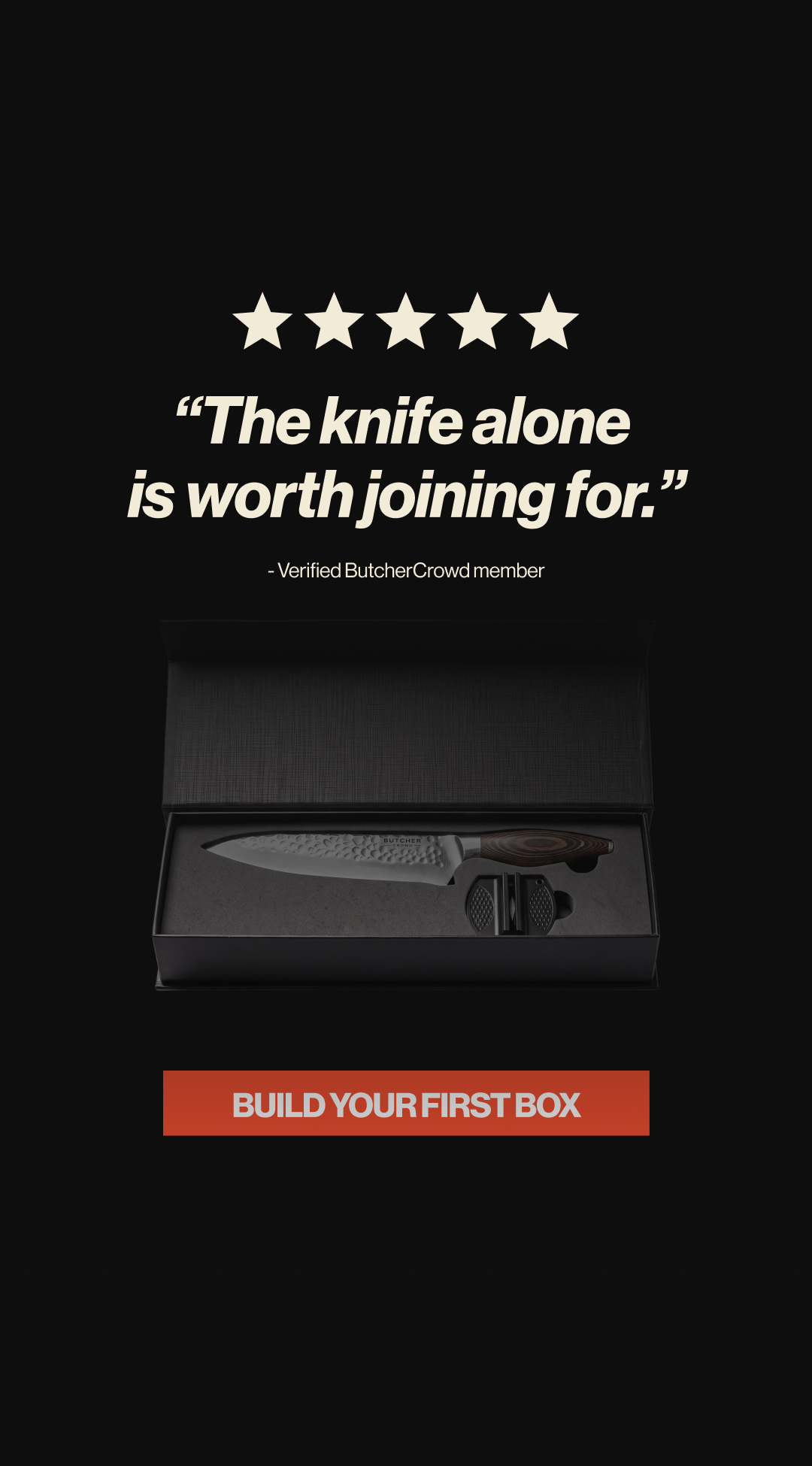 ButcherCrowd Facebook ad: Free $150 Chef's Knife in Your First Box