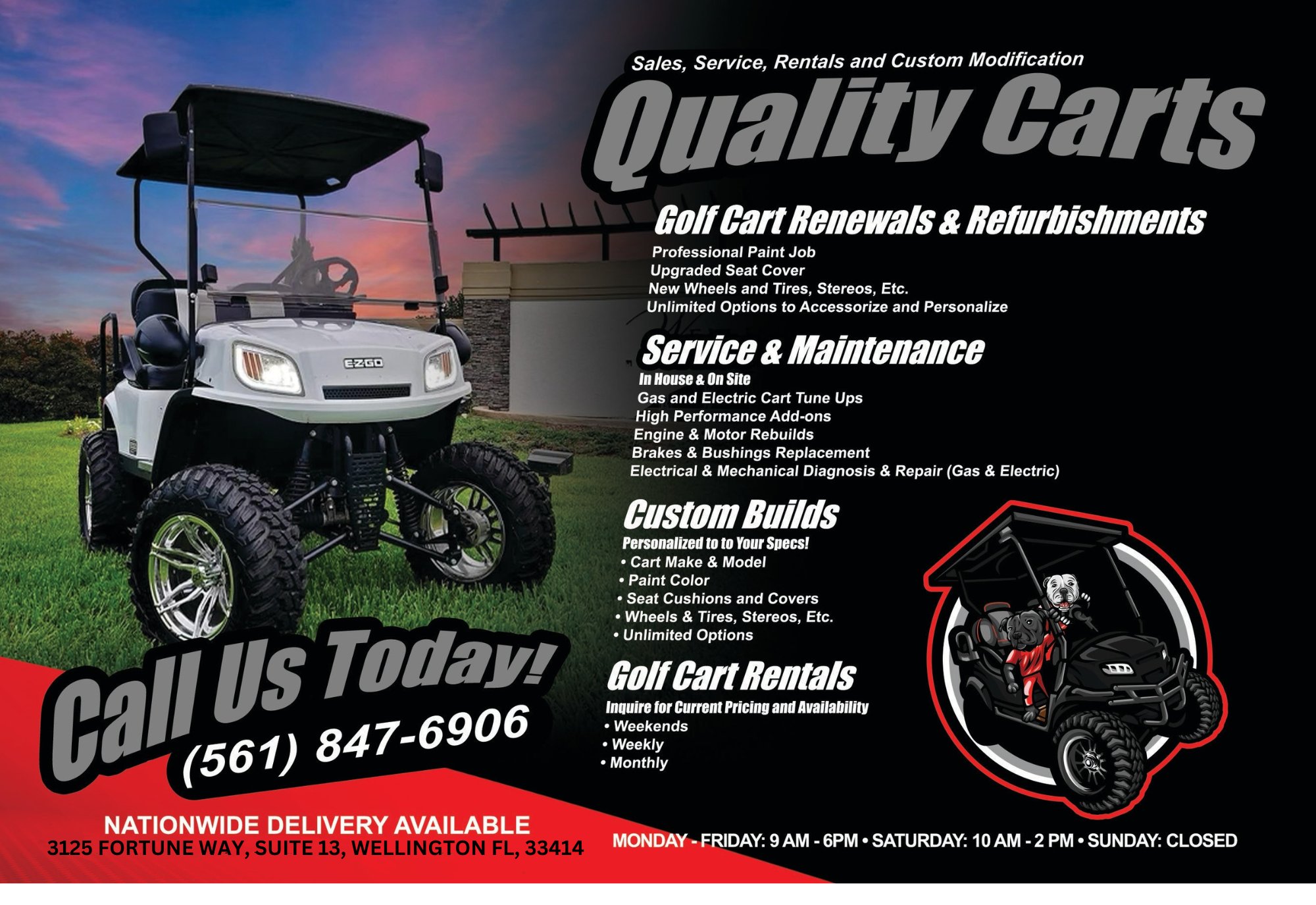 Quality Carts Facebook ad: Quality carts located at 3125 fortune way wellington…