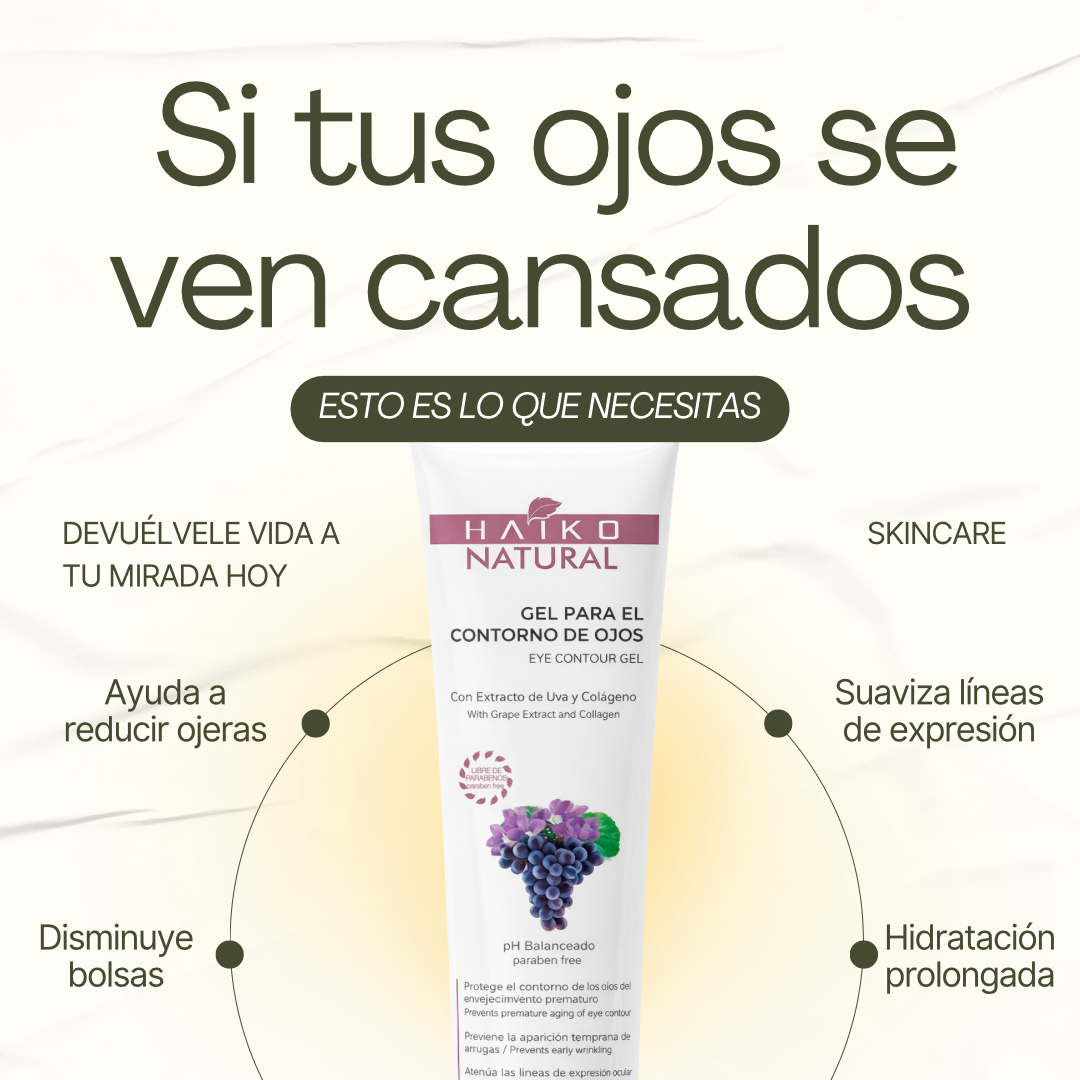 Haiko Natural Facebook ad: Reduce ojeras y bolsas visiblemente