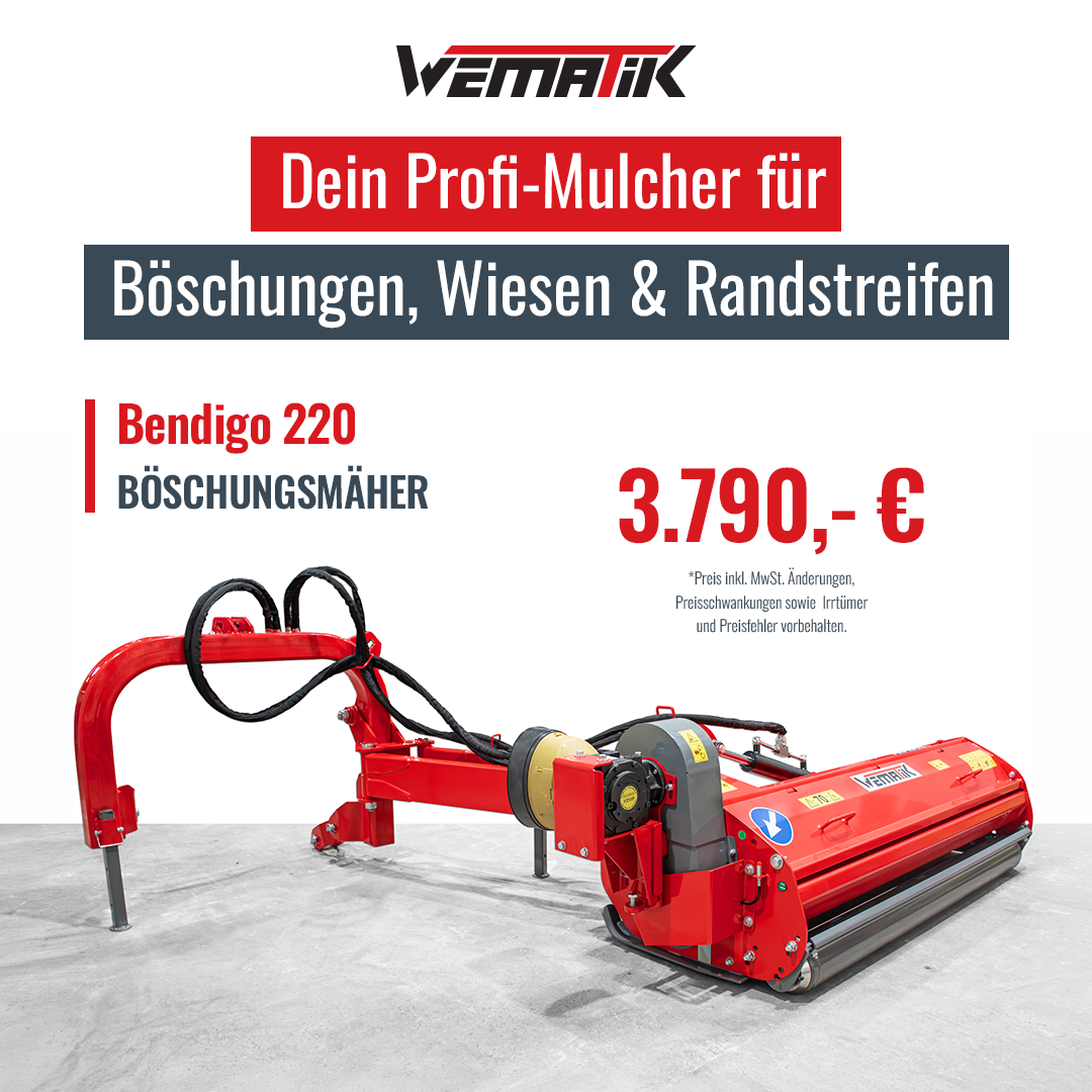 Wematik GmbH Facebook ad: Böschungsmäher Bendigo 220, Auslegemulcher, mit…