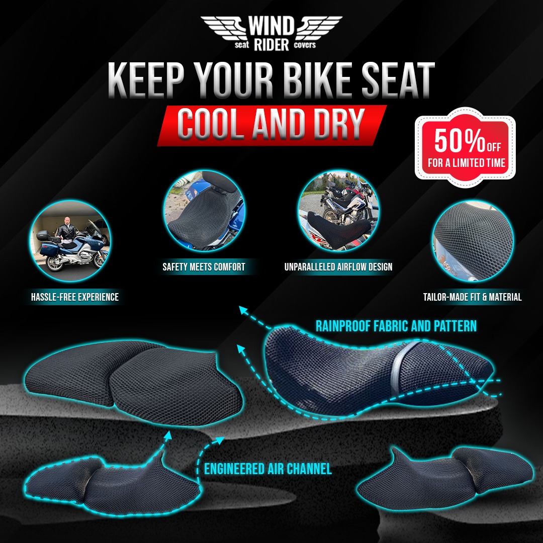 Wind Rider Seat Covers Facebook ad: Stay Cool, Stay Dry: Ultimate Comfort for Every Ride!
