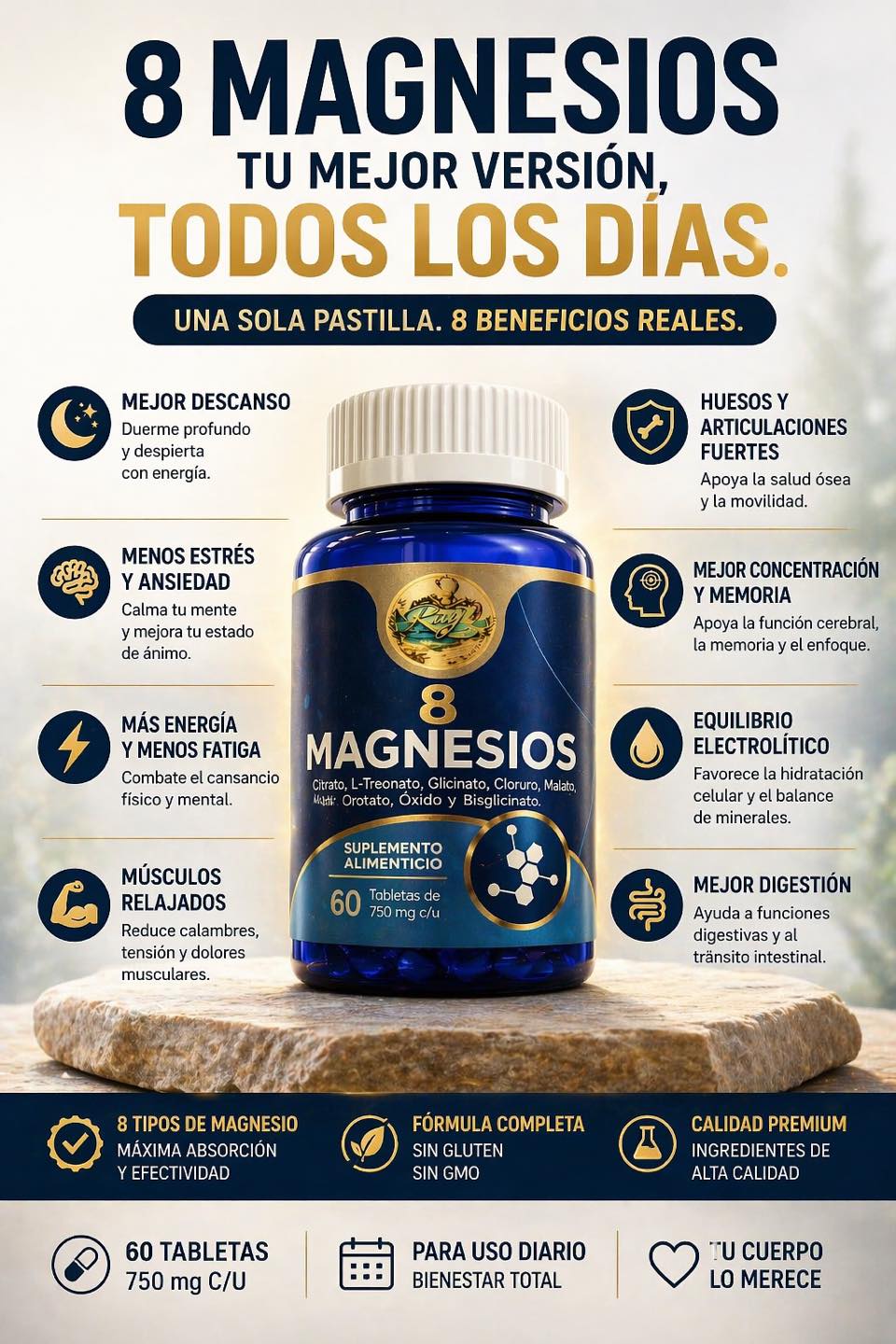 8 Magnesios Ray MTY Facebook ad: ¿Duermes mal, te sientes cansado o con estrés…