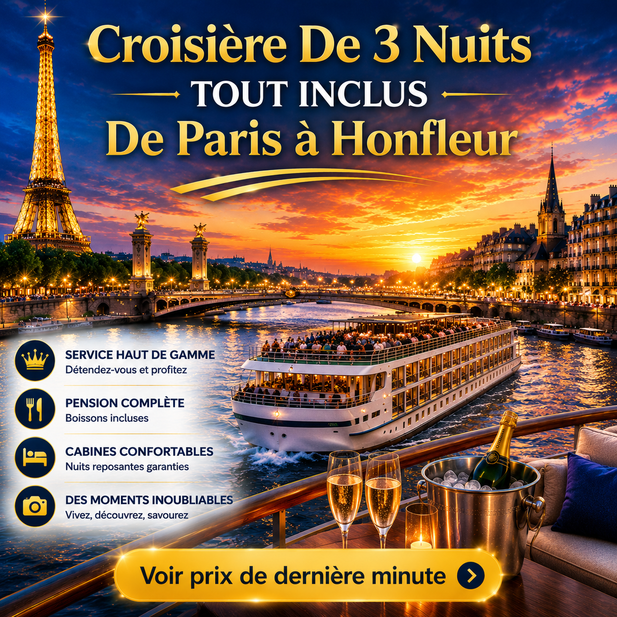 Vacation Deal Alerts Facebook ad: Croisières dernière minute