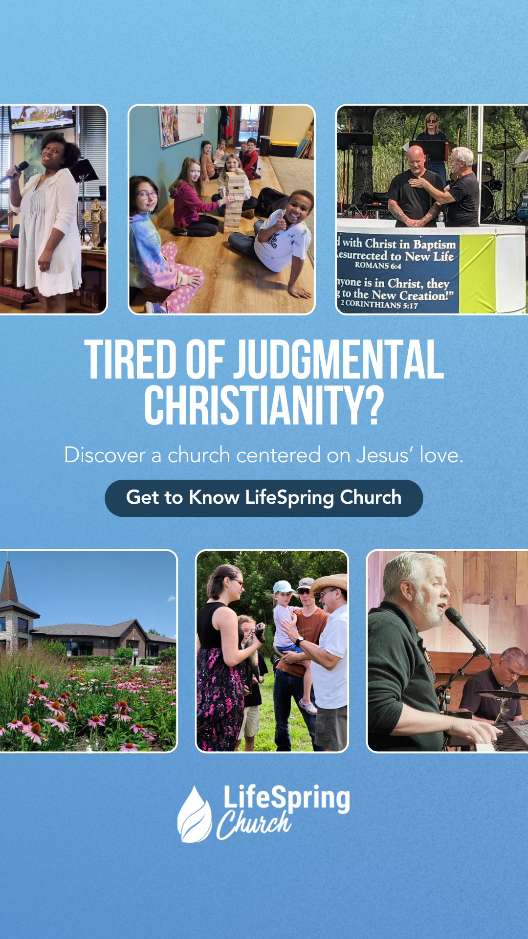 LifeSpring Community Church Facebook ad: Tired of judgmental Christianity?