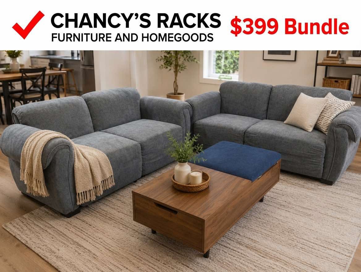 Changzhi Zhang Facebook ad: Gray Modular Sofa Couch, Soft Chenille Fabric & Iron…