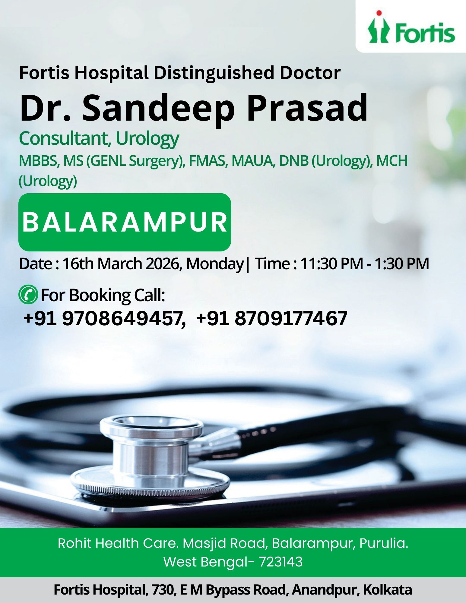 Fortis Kolkata Facebook ad