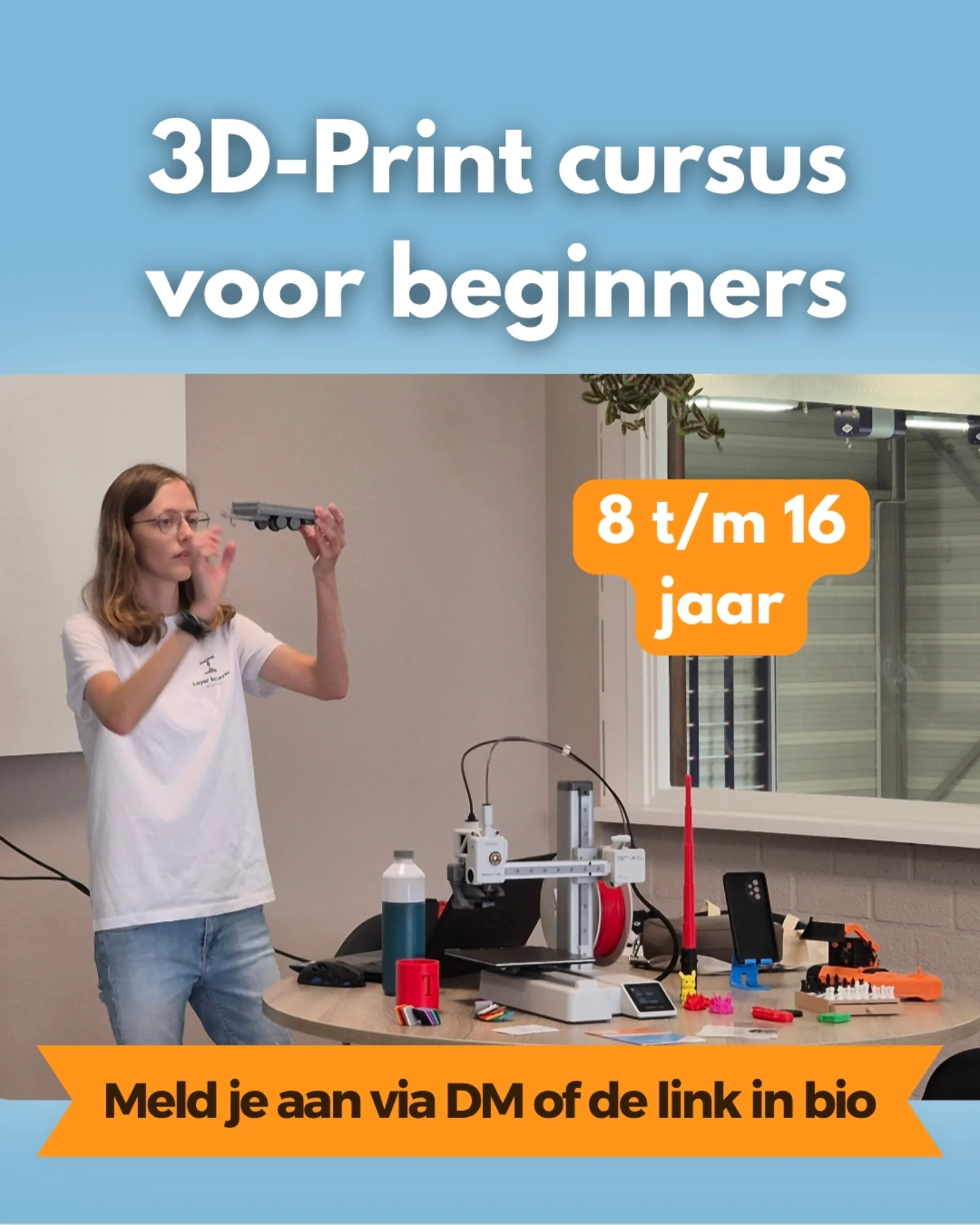 Layerbylayer3dprinting Facebook ad: Cursus 3D printen voor beginners (8 t/m 16…