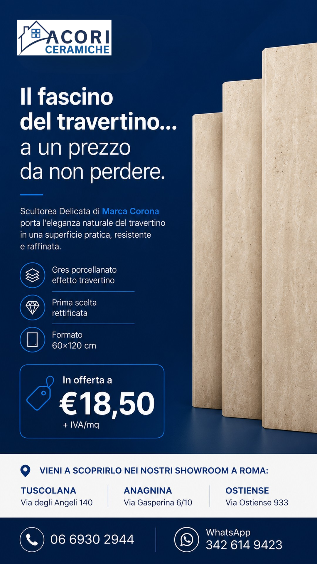 Acori Ceramiche ed Arredo Bagno Facebook ad from Aug 1, 2026