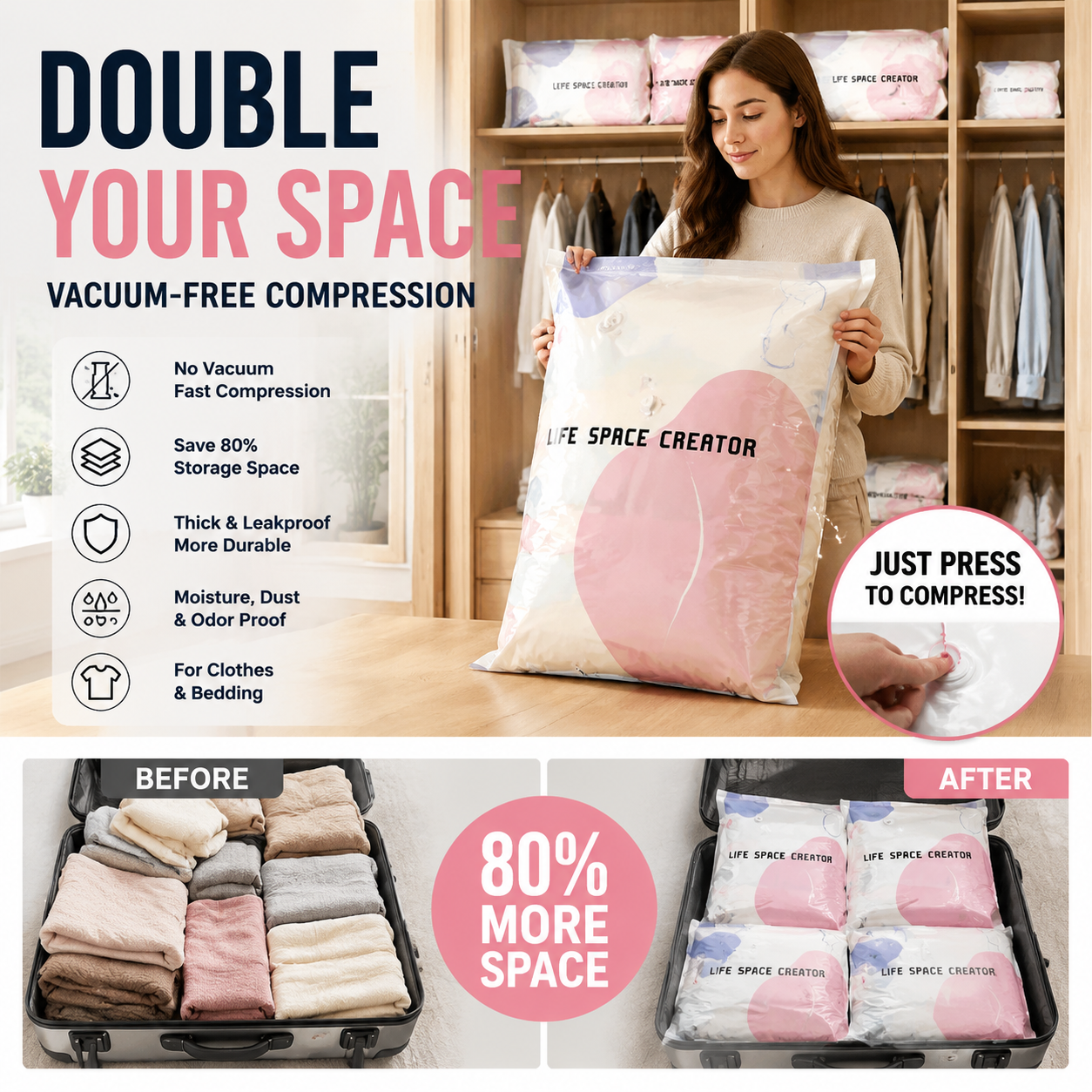 Meihaowl1 Facebook ad: Large vacuum storage bags without a pump|Roll, seal…