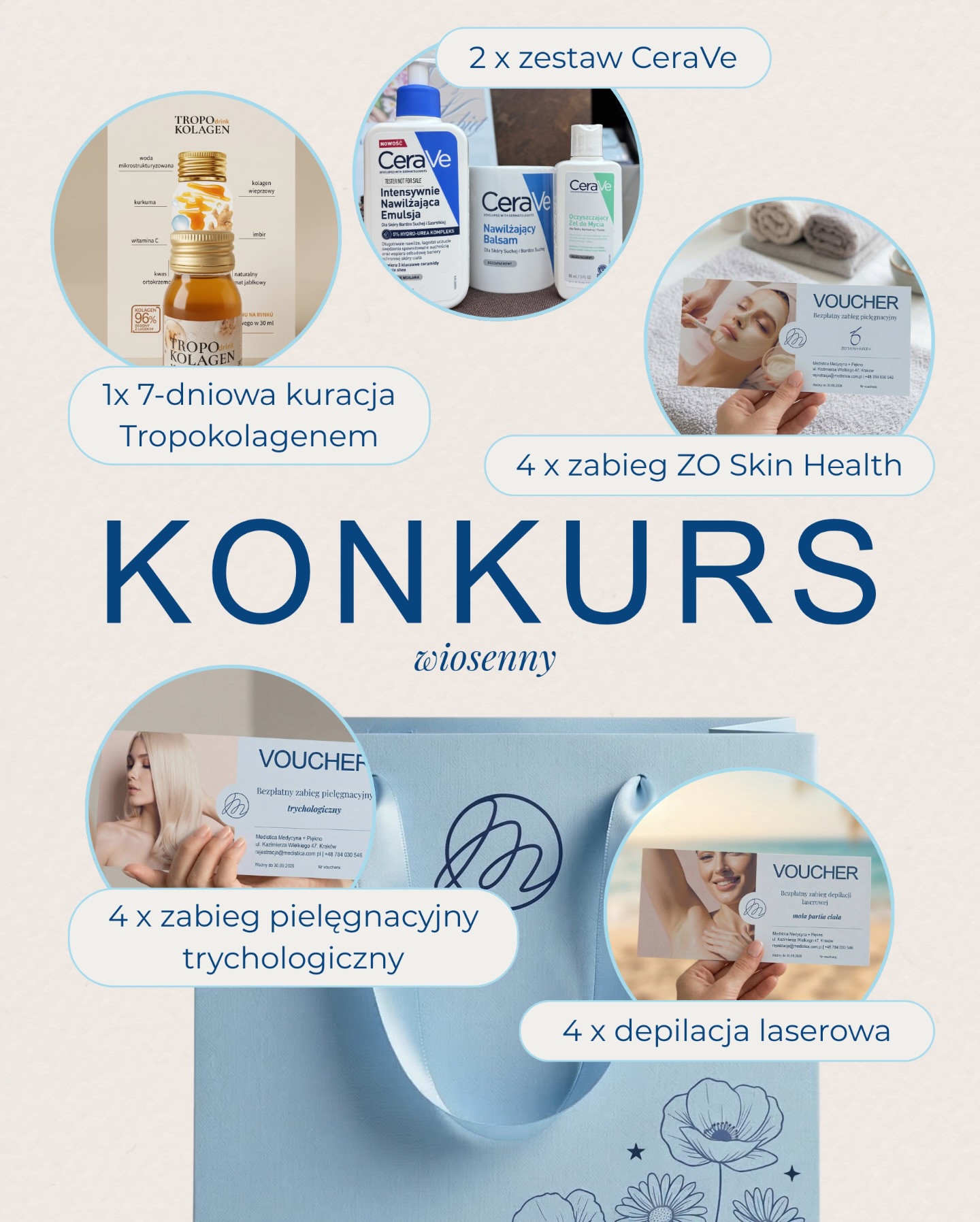 Medistica. Medycyna + Piękno Facebook ad: 15 PREZENTÓW NA WIOSNĘ - wybierz swój!