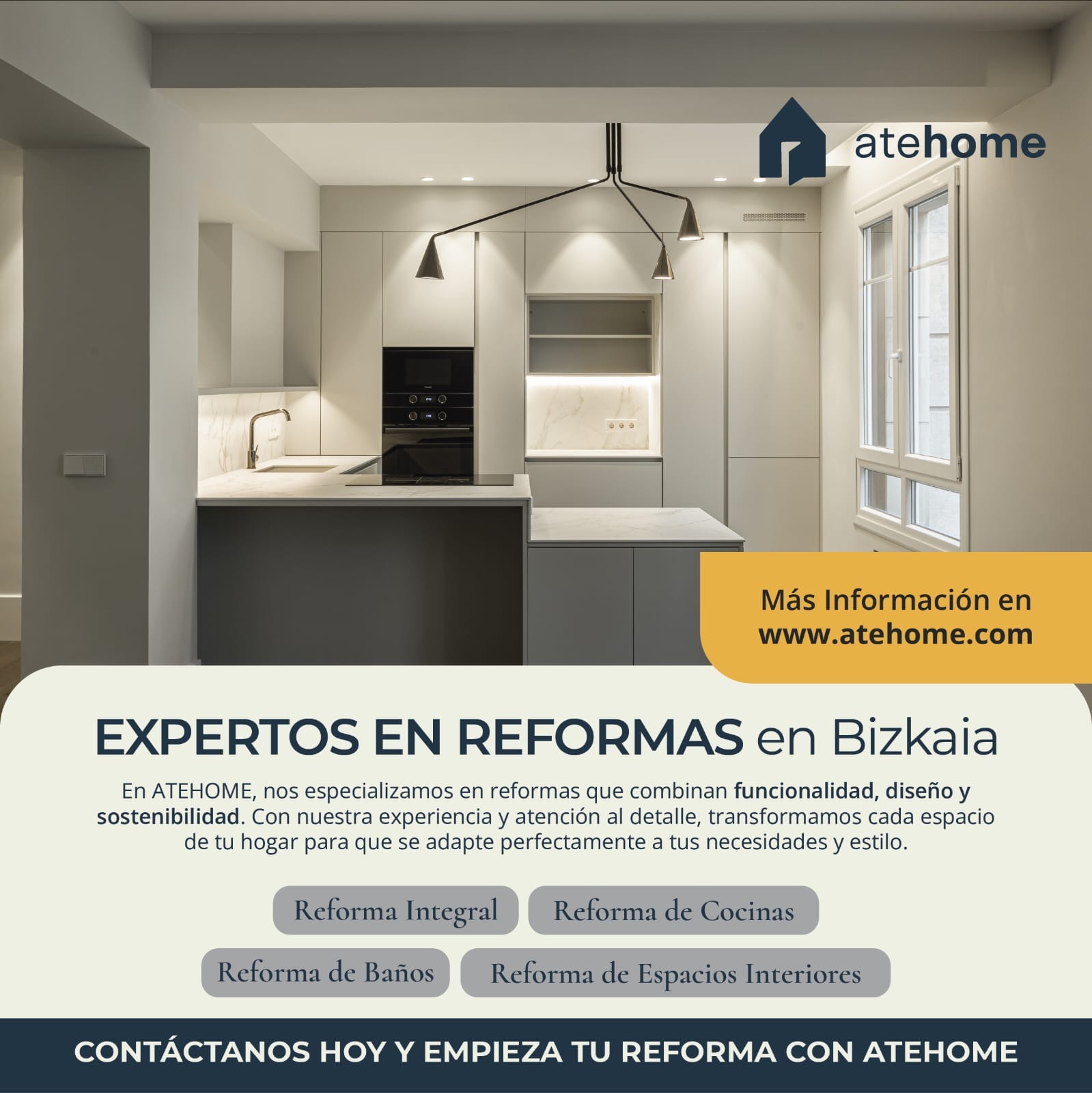 Atehome Facebook ad: Renueva tu Hogar con Atehome