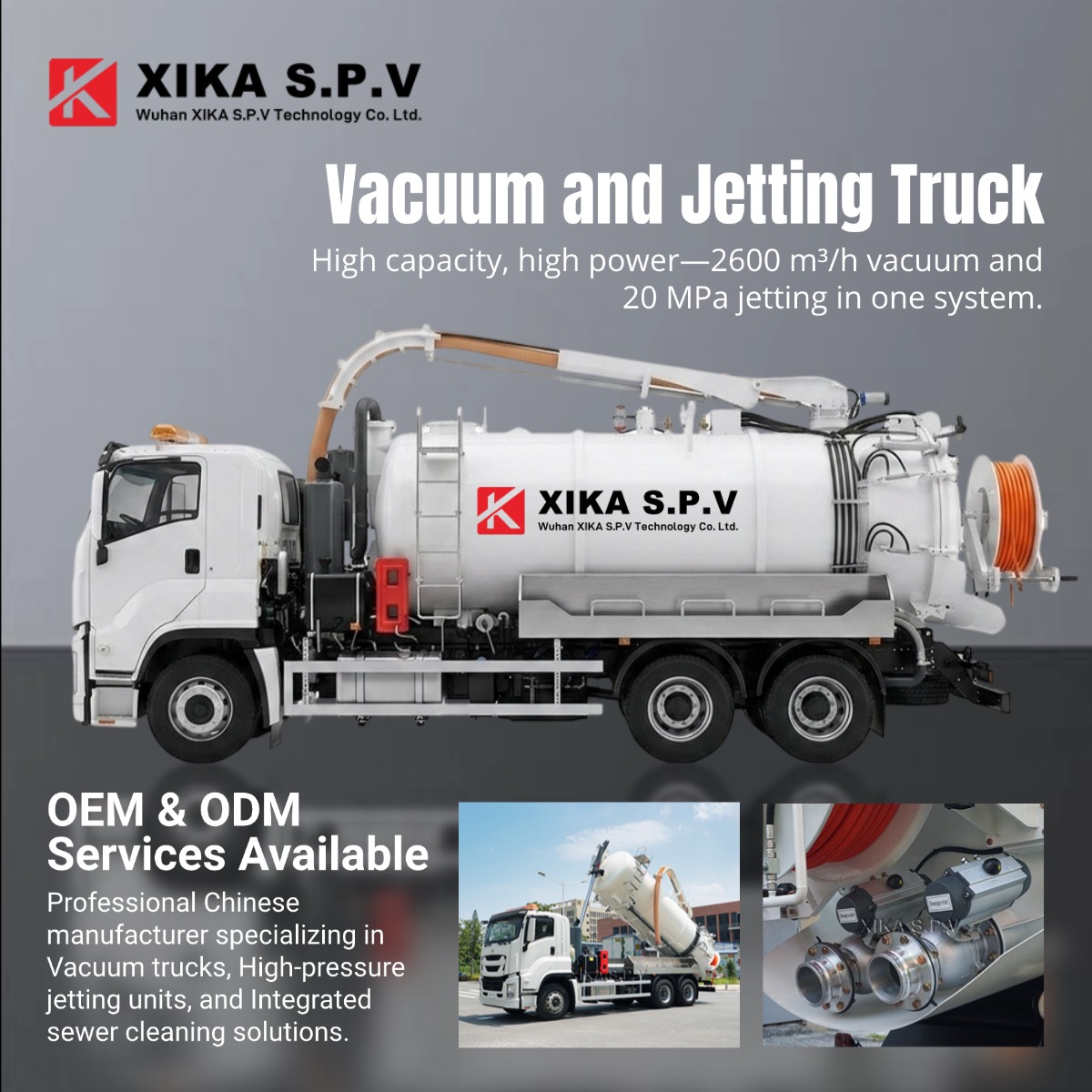 WUHAN XIKA SPV Technology Co. Ltd Facebook ad: Looking for high-quality vacuum trucks, jetting trucks, or…