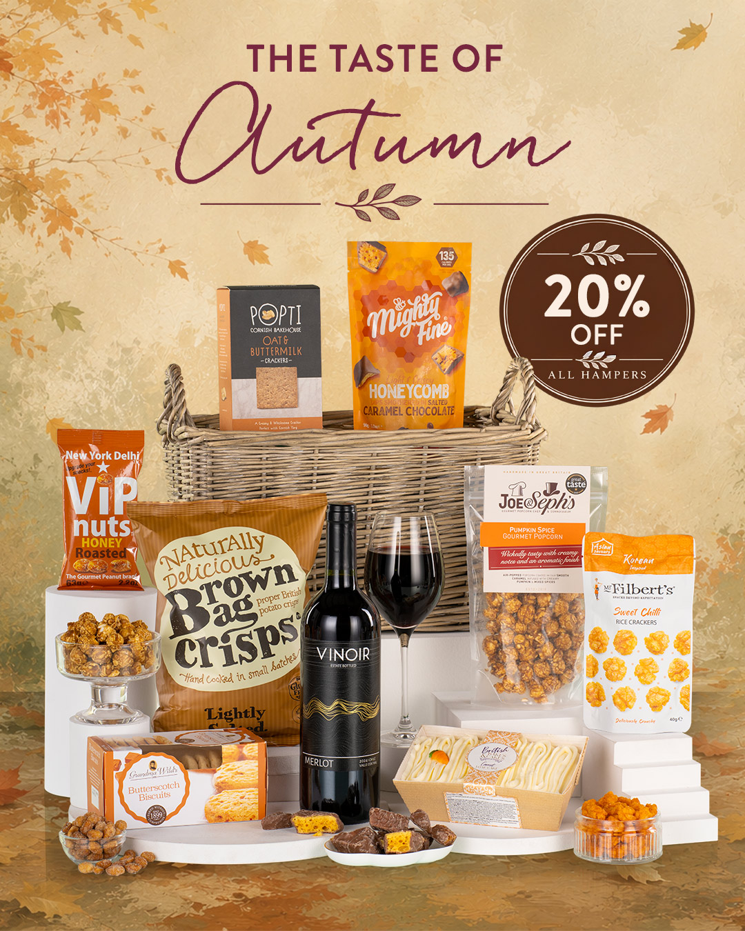 Virginia Hayward Hampers Facebook ad: Make their autumn a little more delicious.