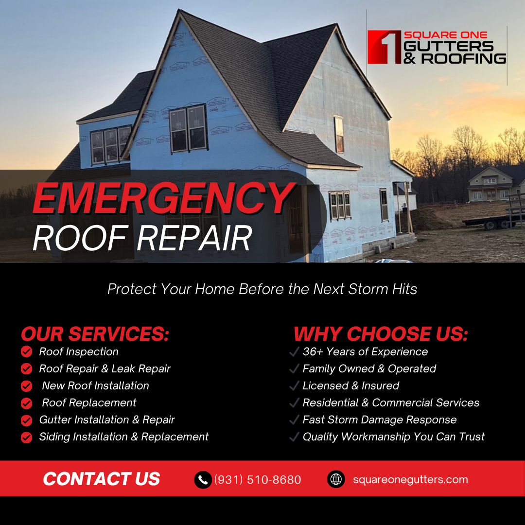 Square One Gutters & Roofing Facebook ad: Protect Your Home with Roofing You Can Trust!