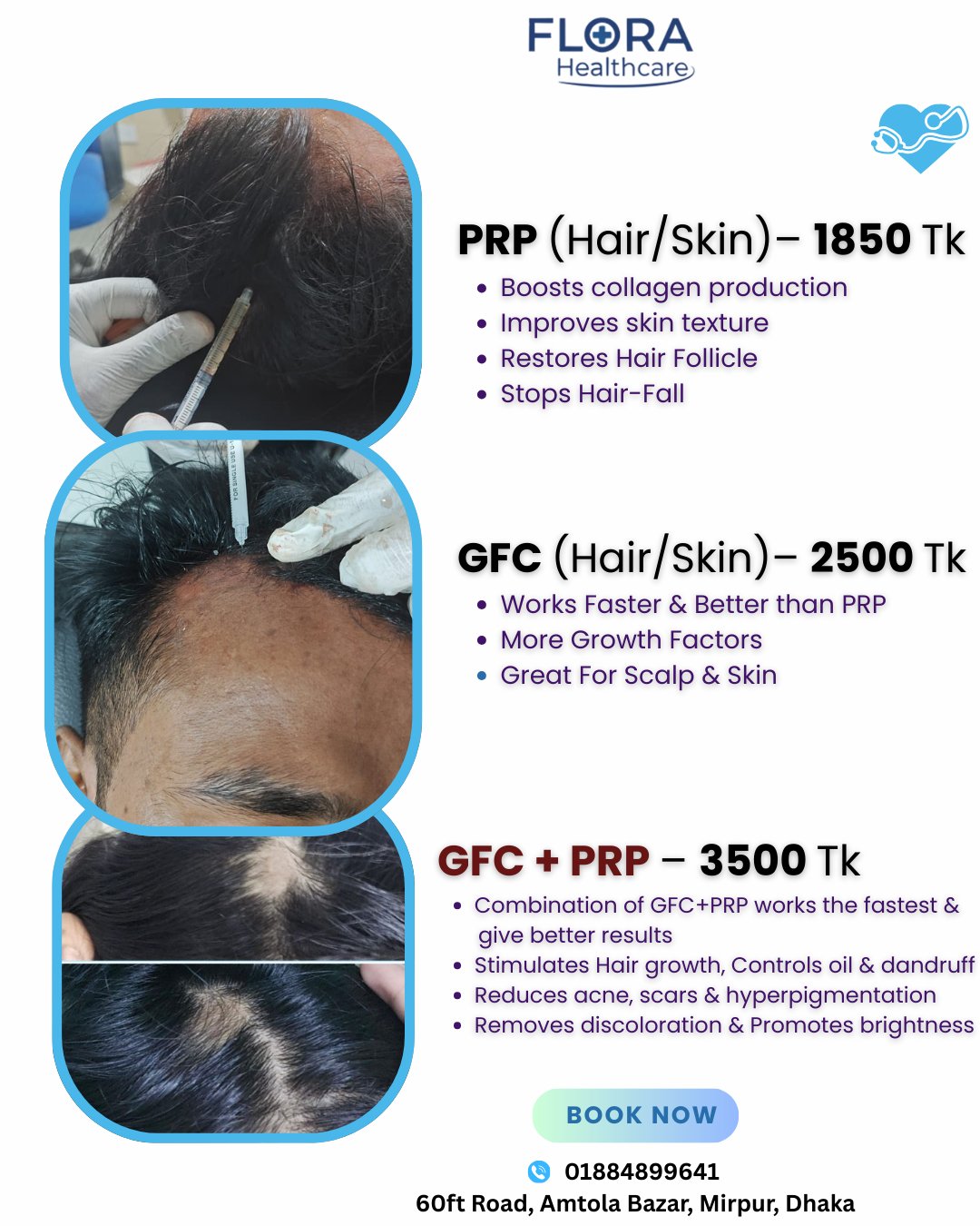 FLORA HealthCare Facebook ad: PRP ও GFC হলো আধুনিক রিজেনারেটিভ চিকিৎসা পদ্ধতি…