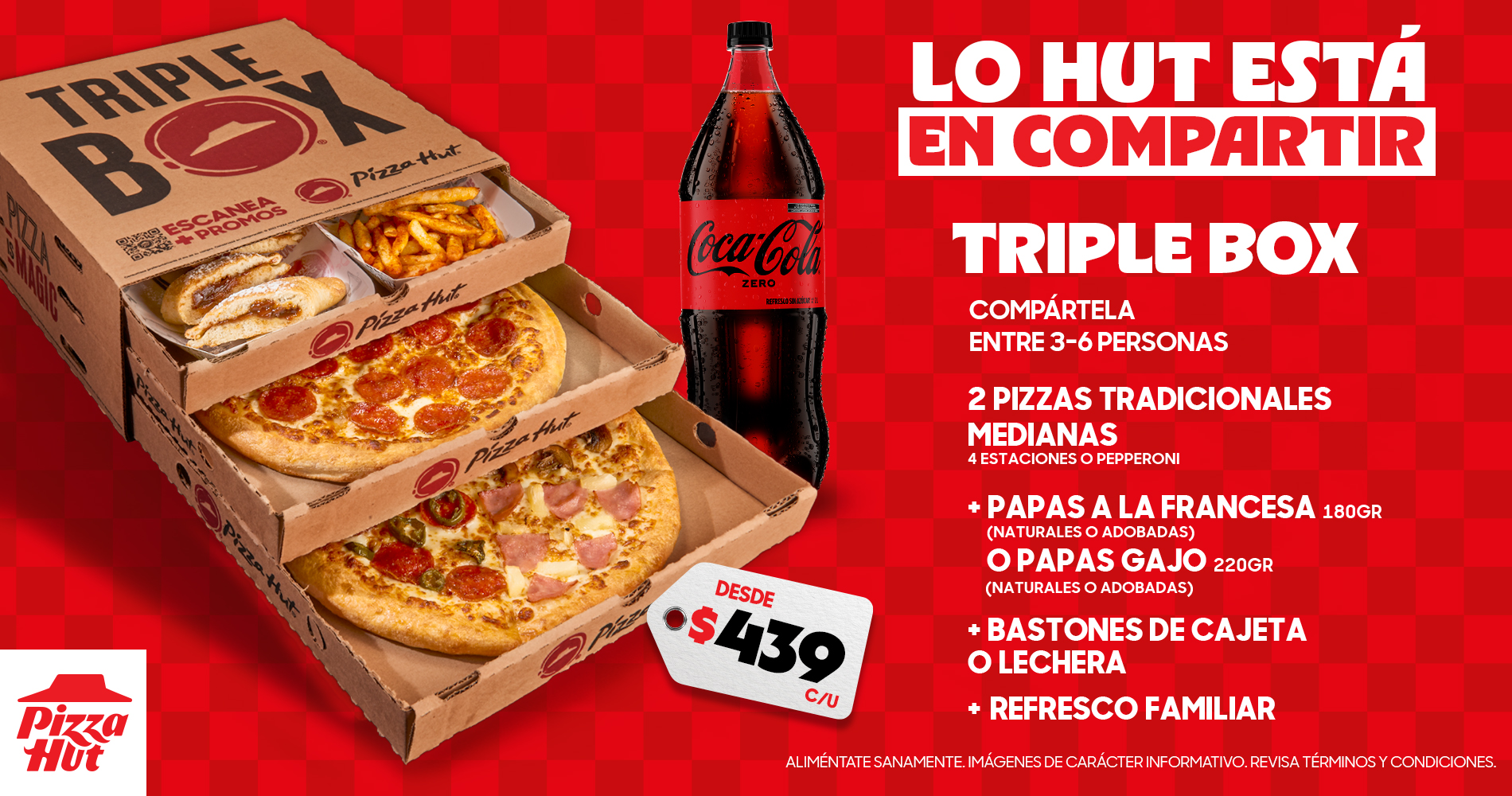 Pizza Hut México Facebook ad: Triple Box desde $439