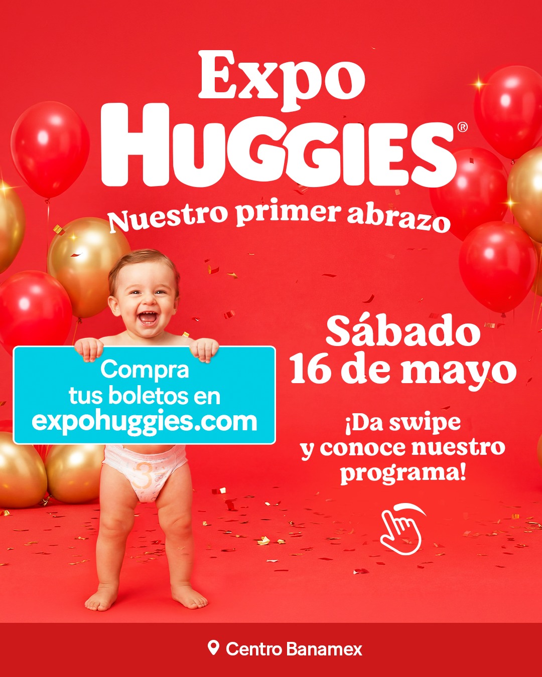 Huggies Mexico Facebook ad: Expo Huggies reúne talleres, actividades y experiencias…