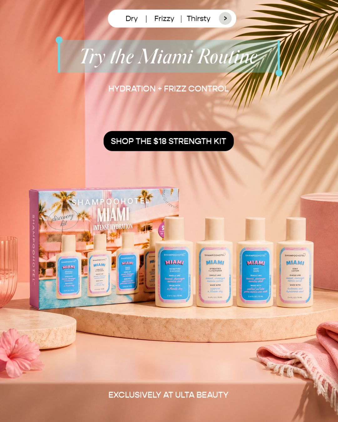 Shampoohotel Facebook ad: One kit. One hair concern.