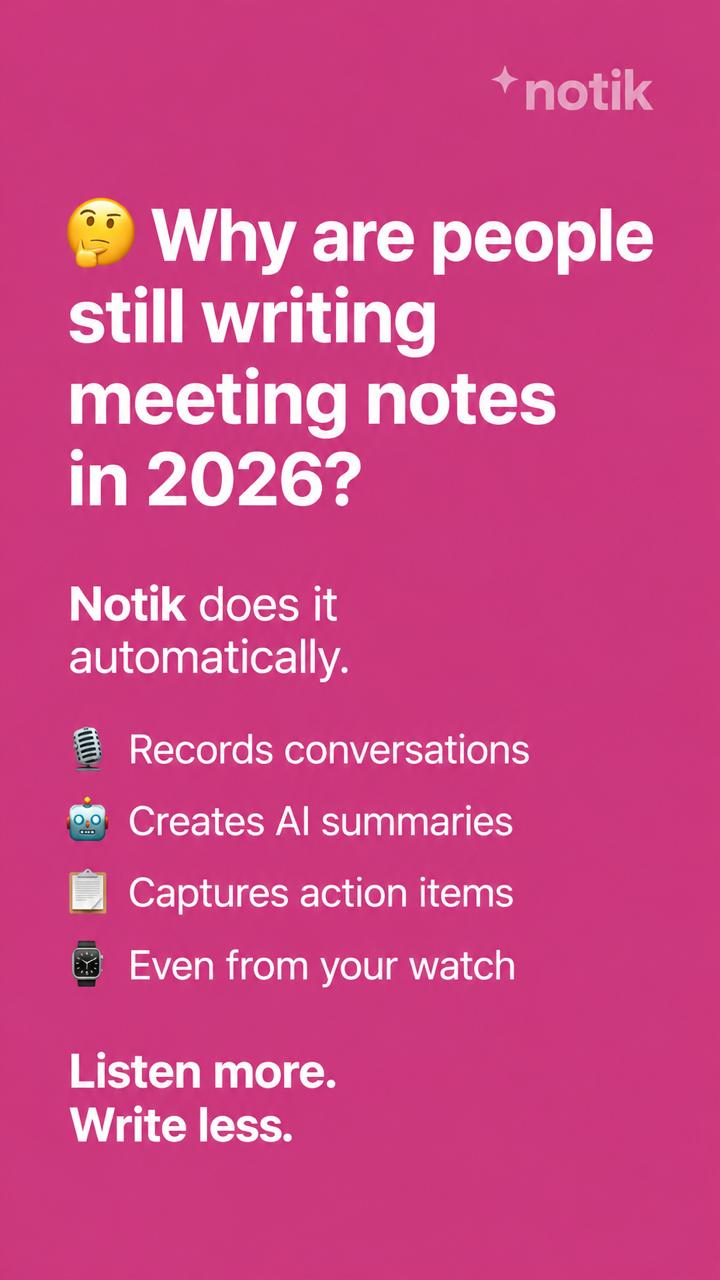 Notik: Voice Recorder Facebook ad: Meet your AI meeting assistant