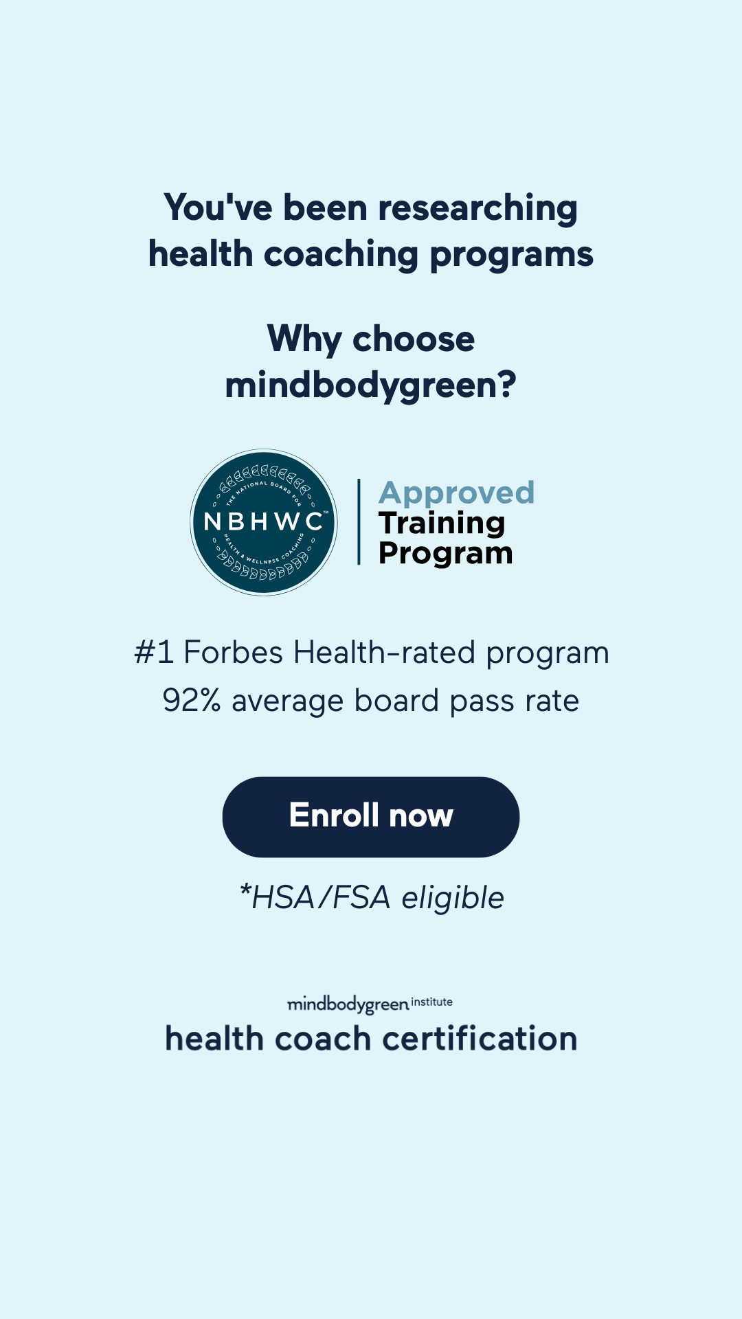 mindbodygreen Institute Facebook ad
