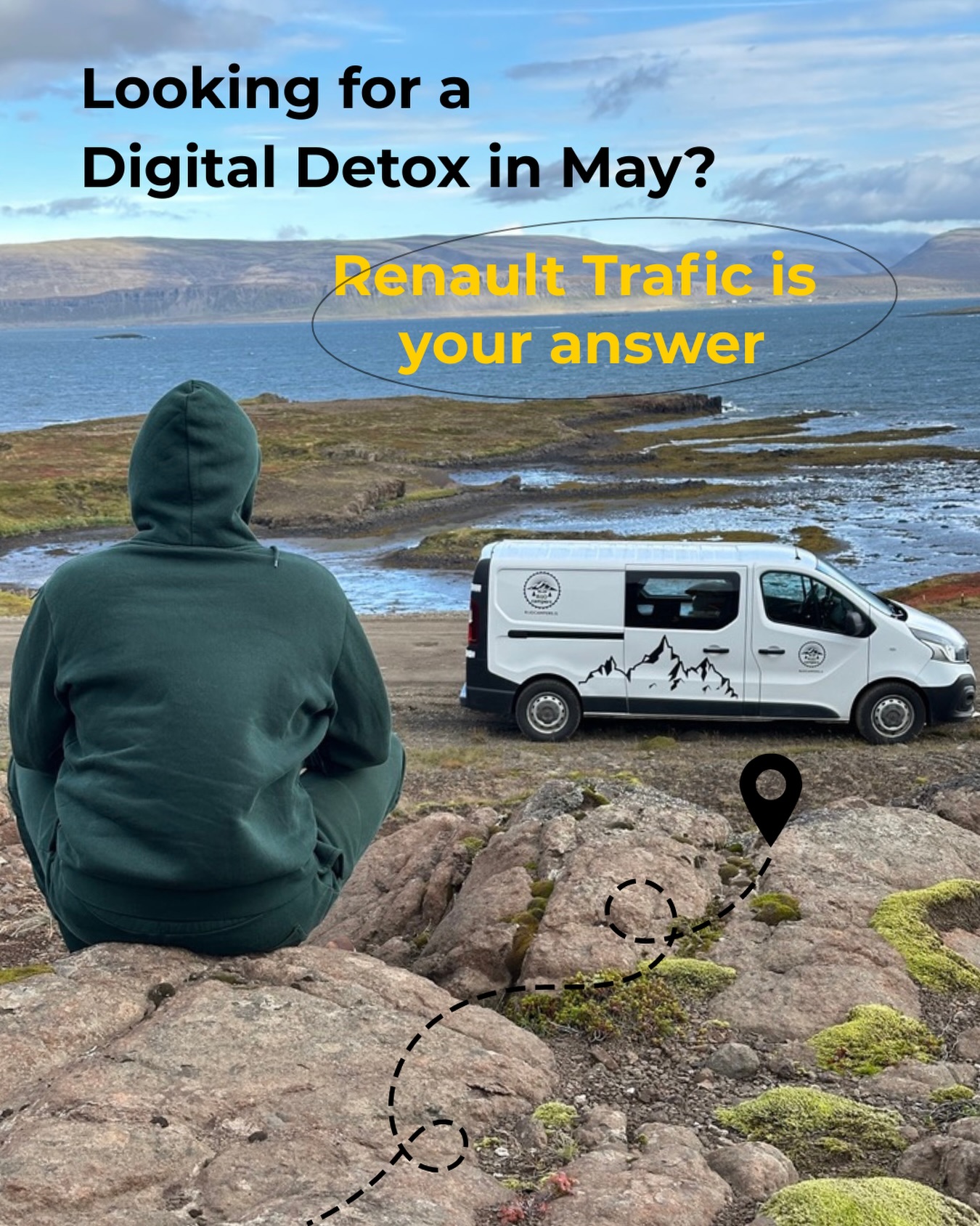 RIJO campers Facebook ad: Iceland in May is not about checking landmarks.