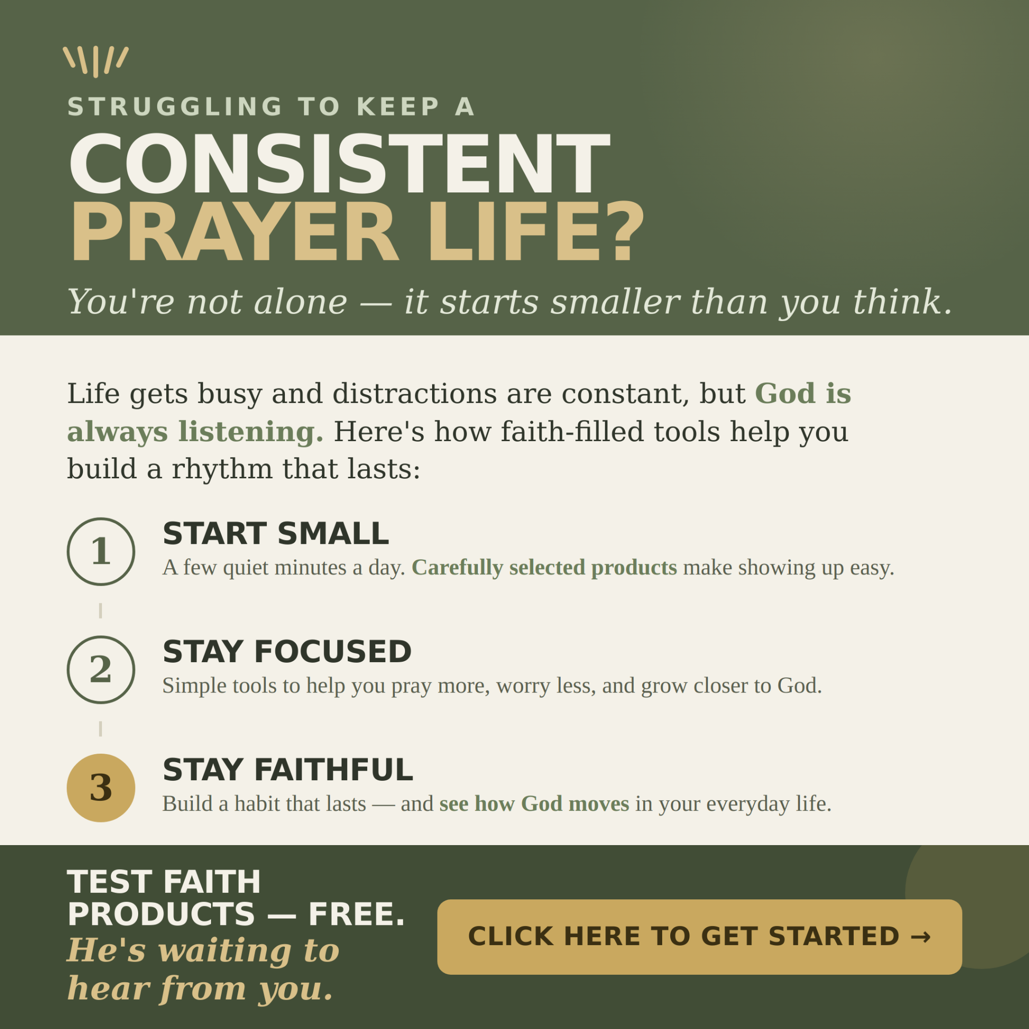 Kingdom Crown Facebook ad: Faith Product TesterWanted
