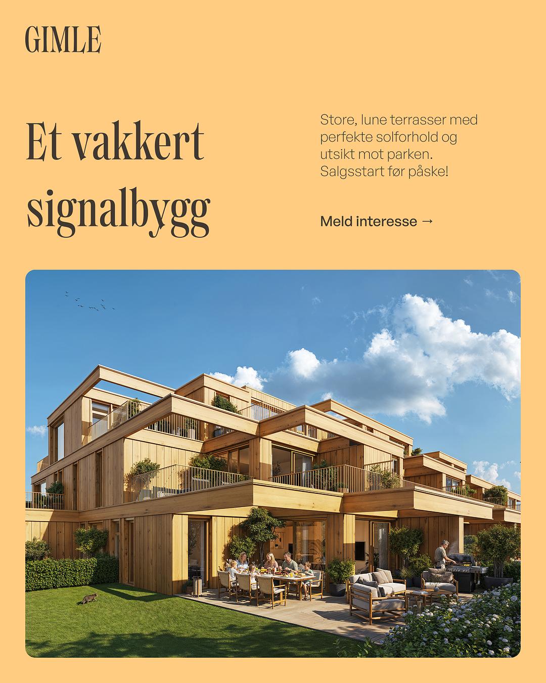 Solon Eiendom Facebook ad: Et flott prosjekt på Gimlevang med 32 leiligheter…