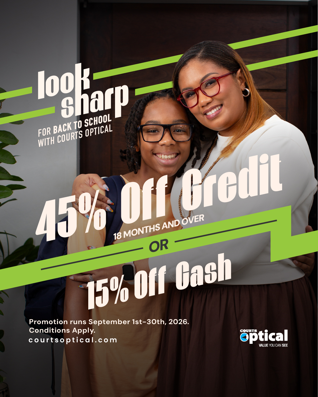 Courts Optical Guyana Facebook ad: Book Now!