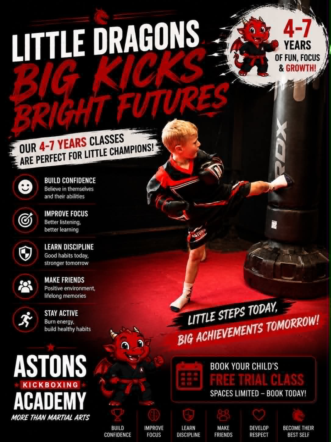 Astons Kickboxing Academy Facebook ad: Parents know we are the best kept secret in Shrewsbury.