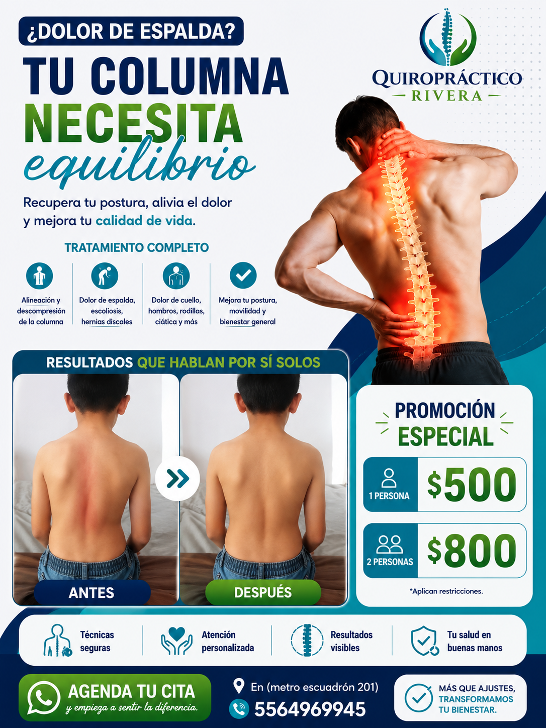 Quiropráctico Rivera Facebook ad: Tu cuerpo te está enviando una señal