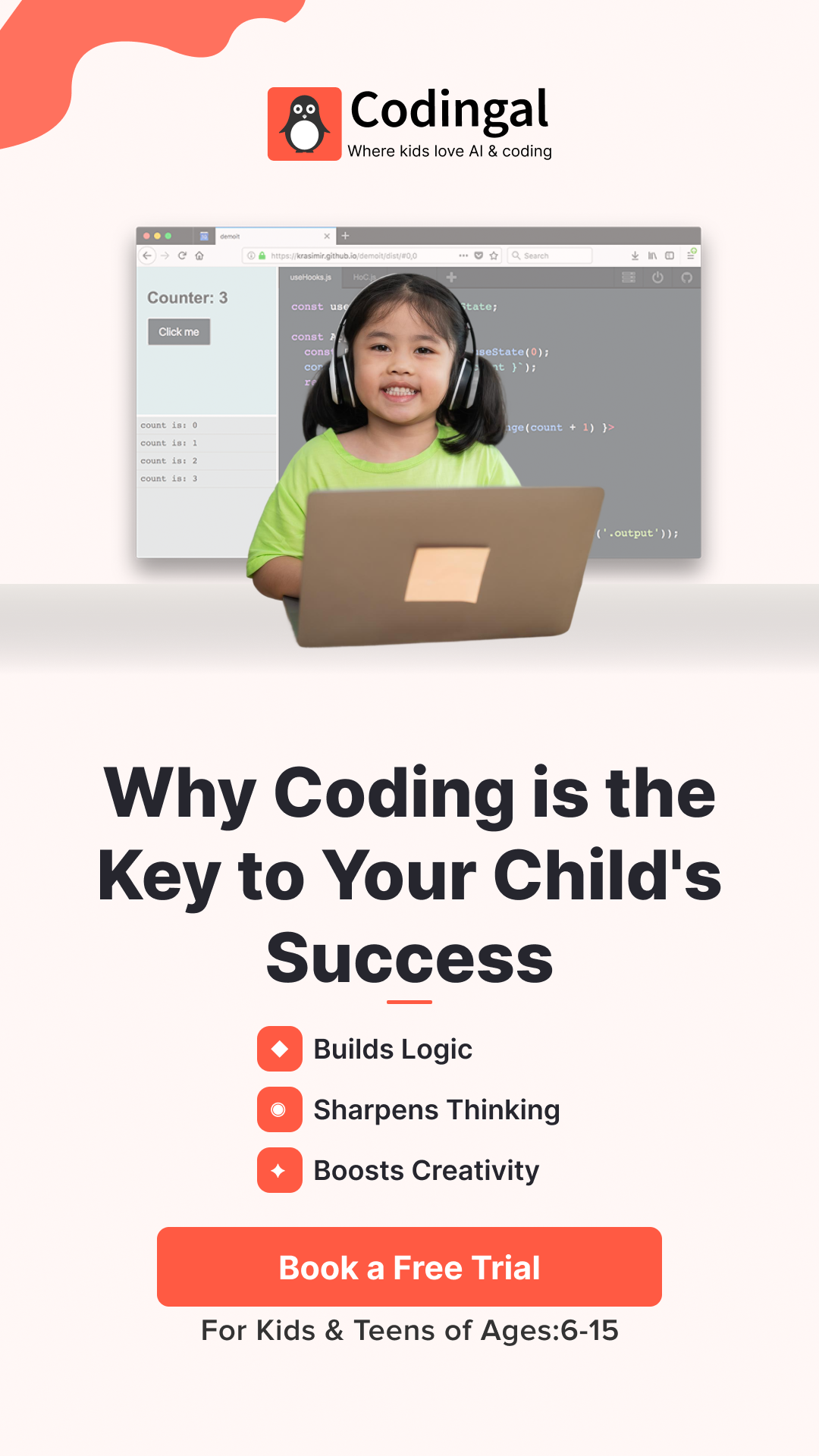 Codingal Facebook ad