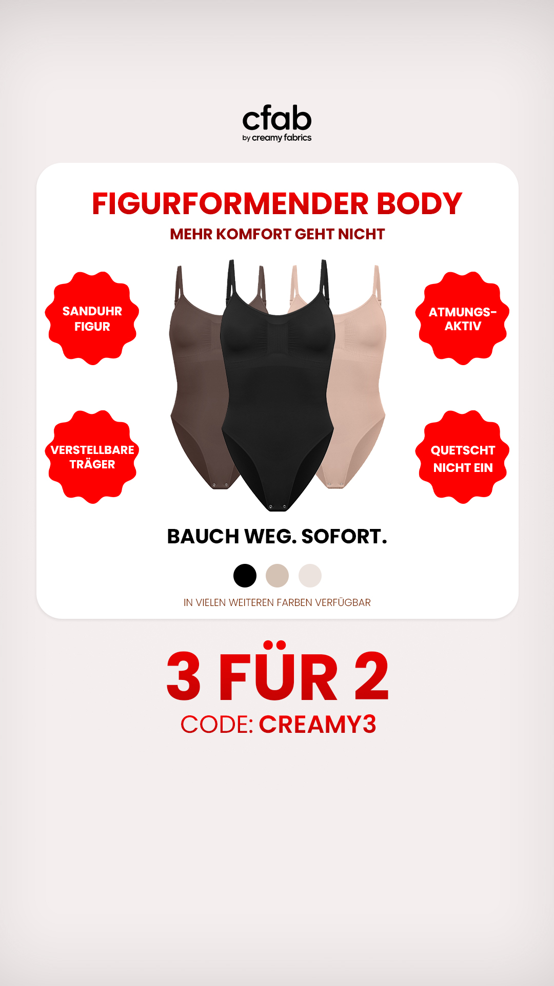 Creamy fabrics Facebook ad from Mar 5, 2026
