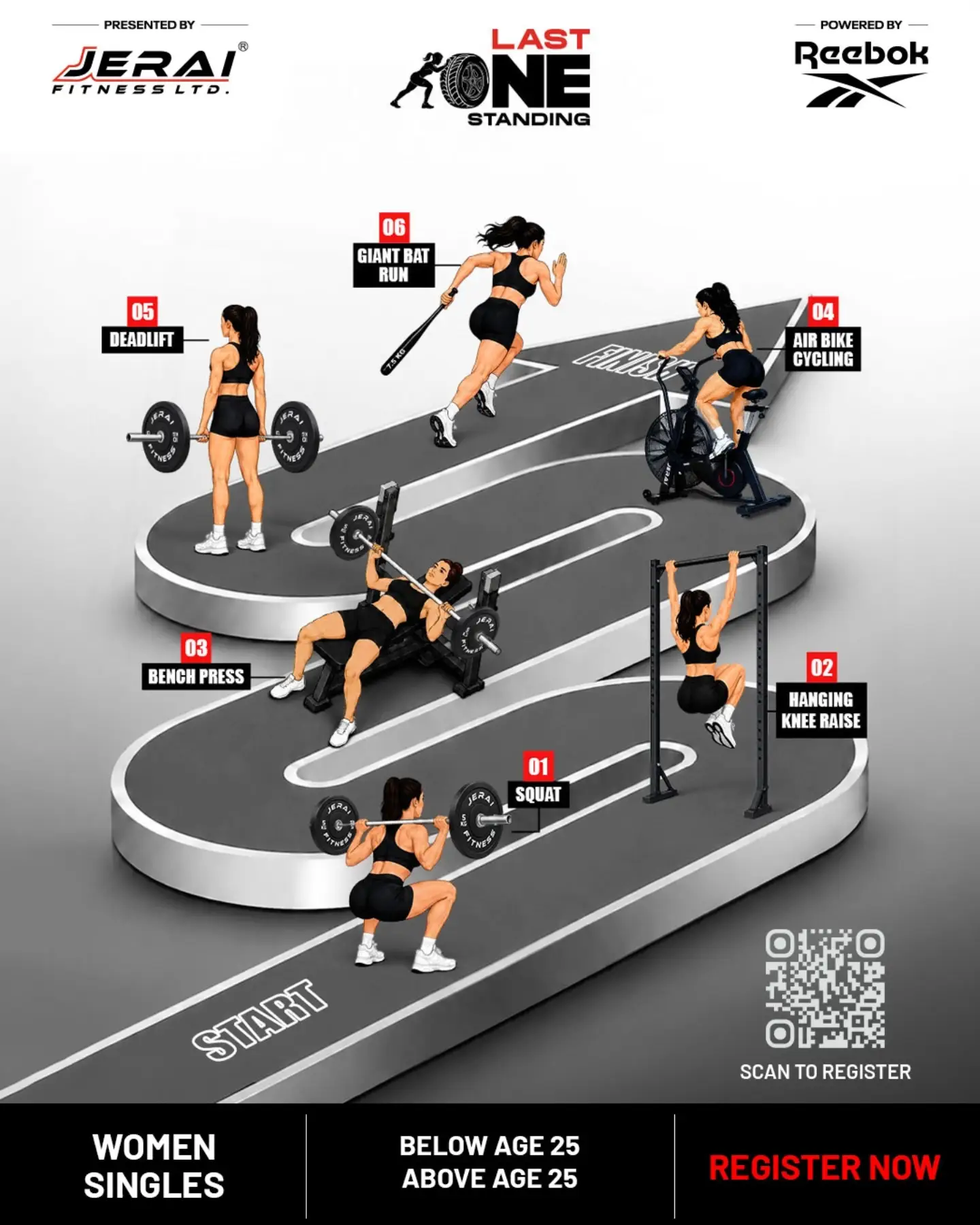 Jerai Last One Standing Facebook ad: Strength. Speed. Endurance.