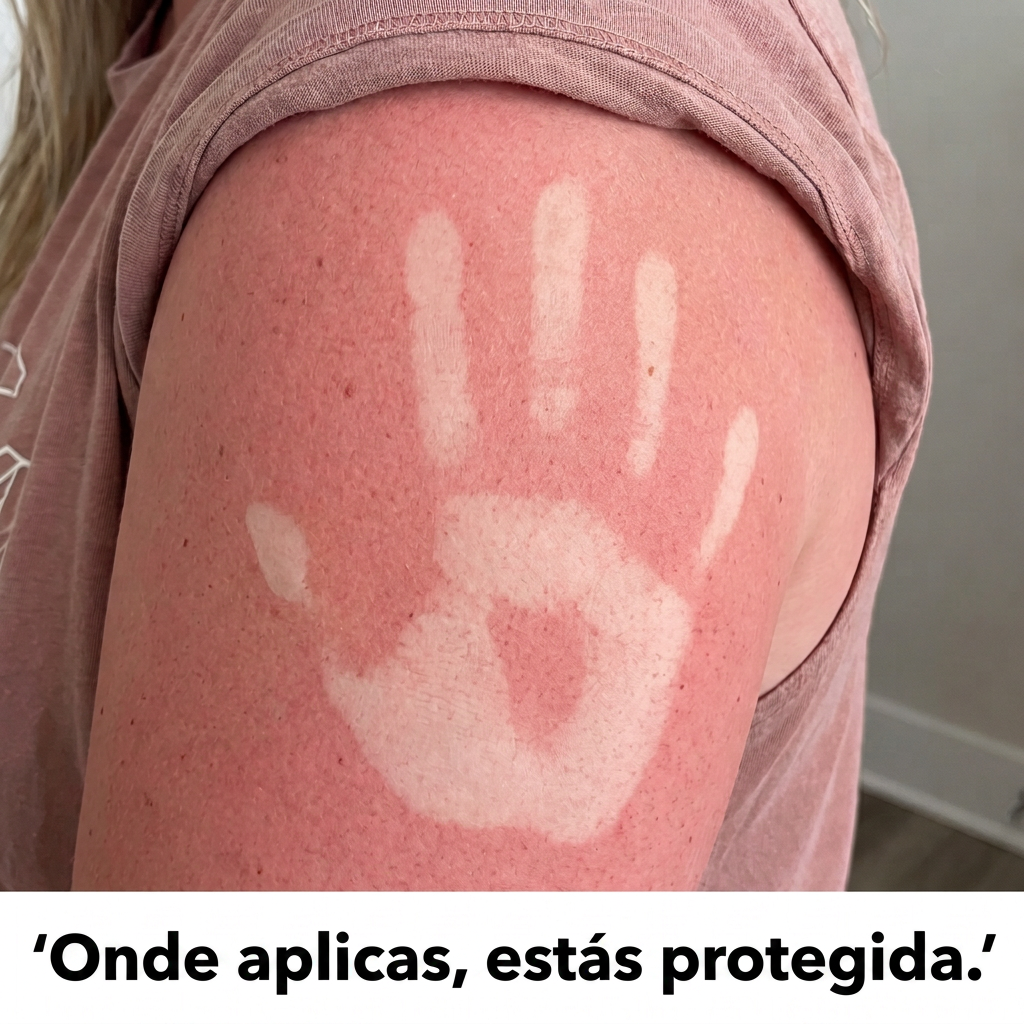 Cosméticos Orgânicos Familiares - InaEssentials.PT Facebook ad: Onde ela aplicou, a pele ficou protegida.
