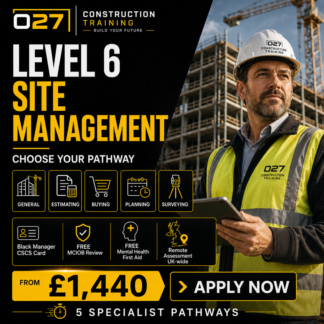 Db College Facebook ad: Get Your Black Manager CSCS Card