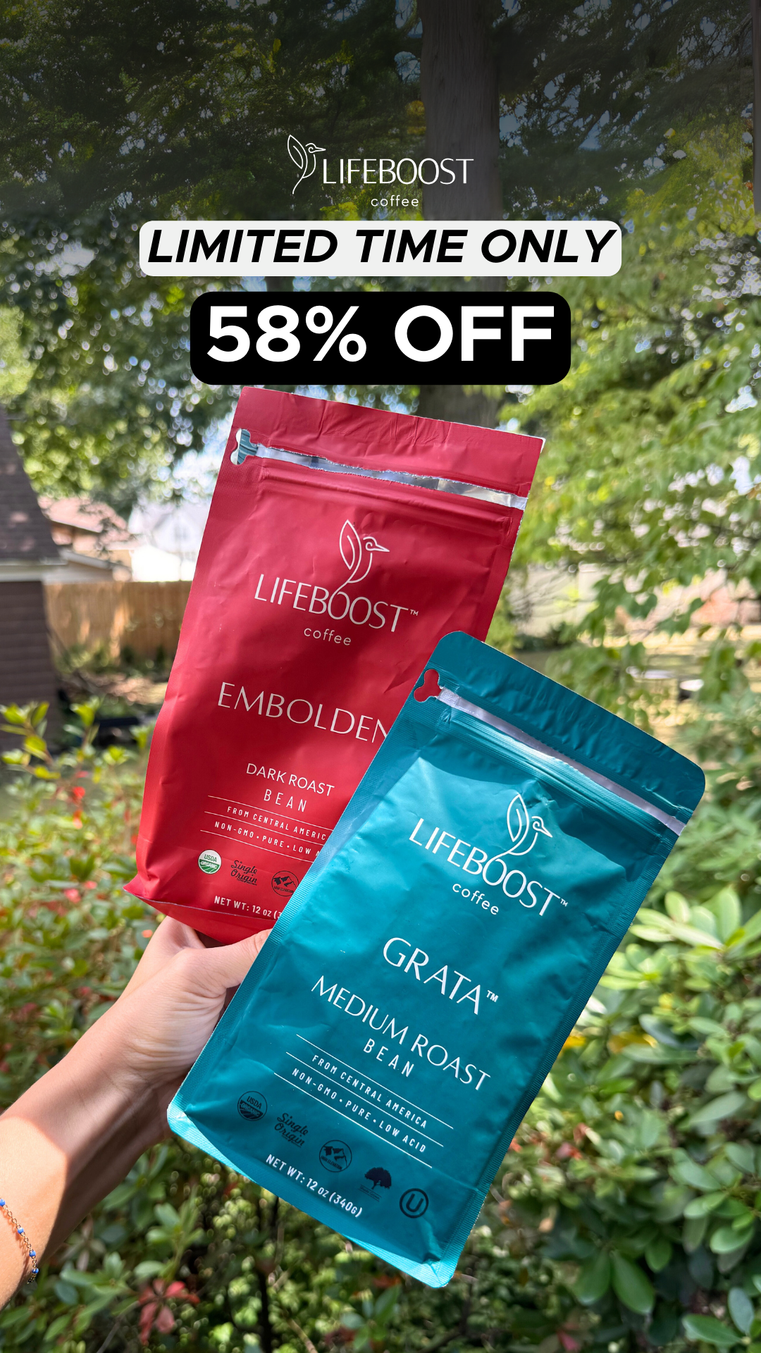 Lifeboost Coffee Facebook ad