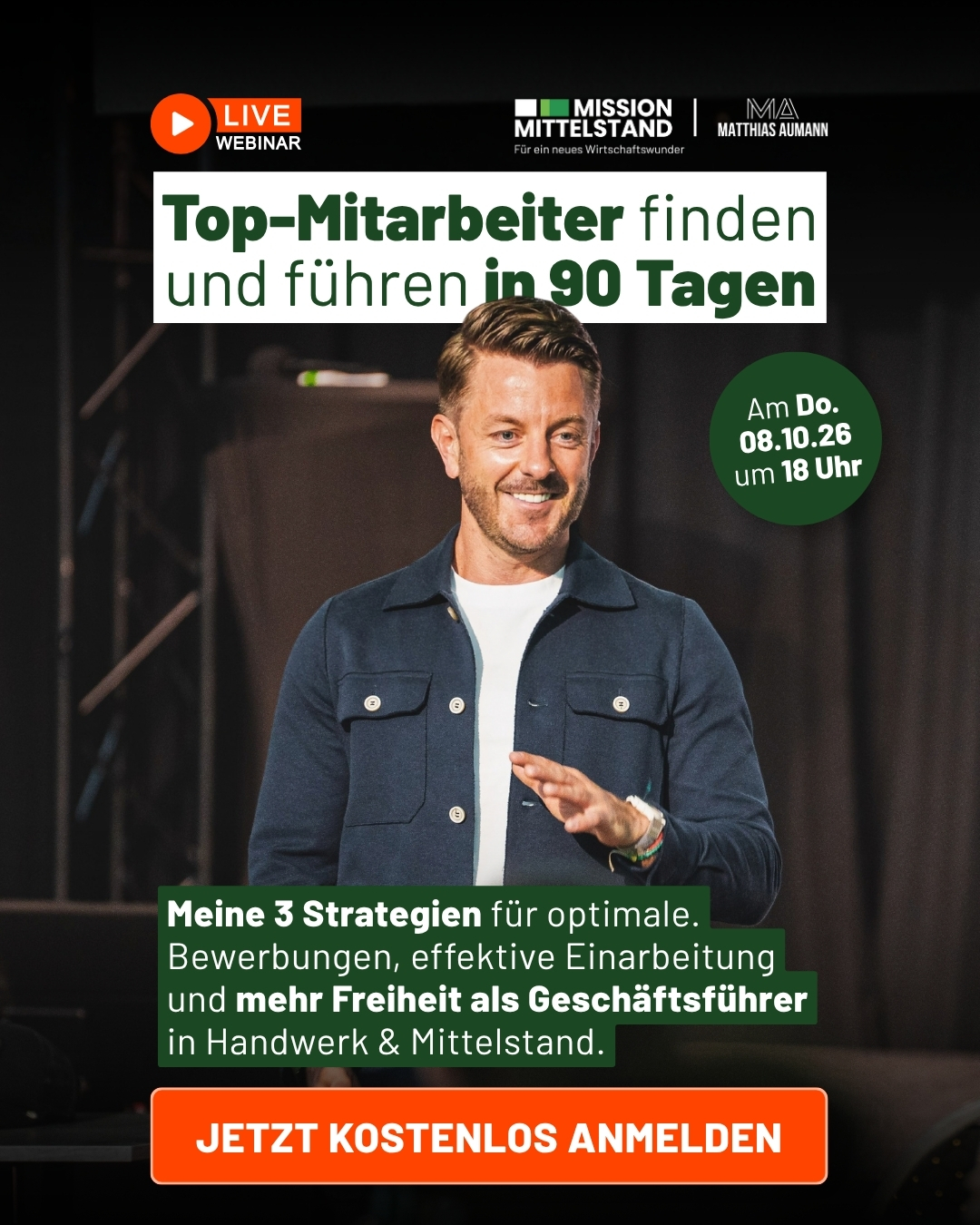 Matthias Aumann Facebook ad: Mitarbeiter finden & führen in Handwerk & Mittelstand