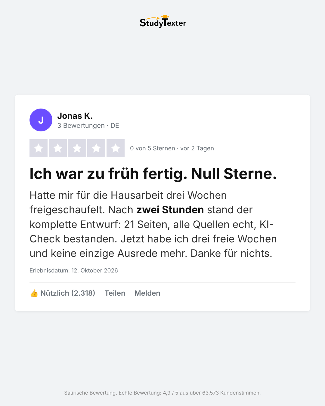StudyTexter.de Facebook ad
