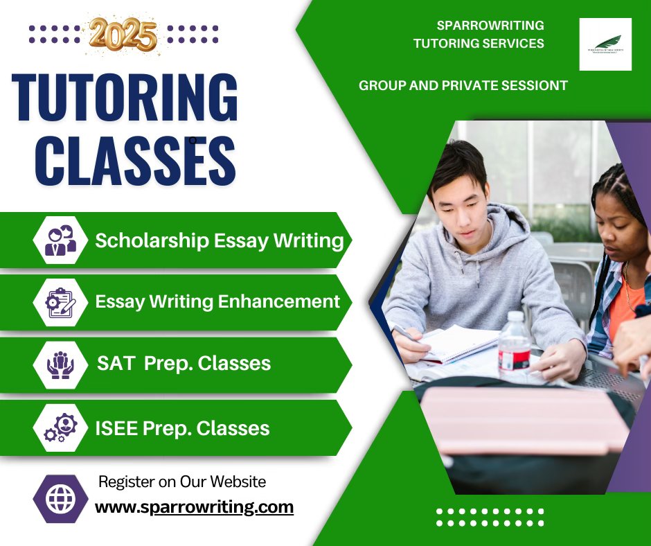 Sparrowriting Tutoring Service Facebook ad: Sparrowriting is where Words take FLIGHT and Practice…