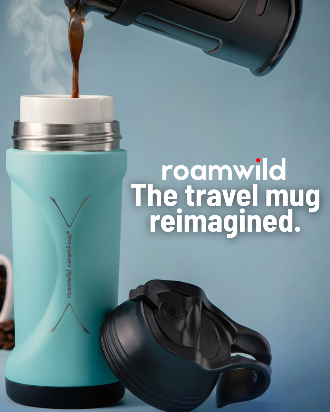 Roamwild Facebook ad: Roamwild Cerami Travel Mug