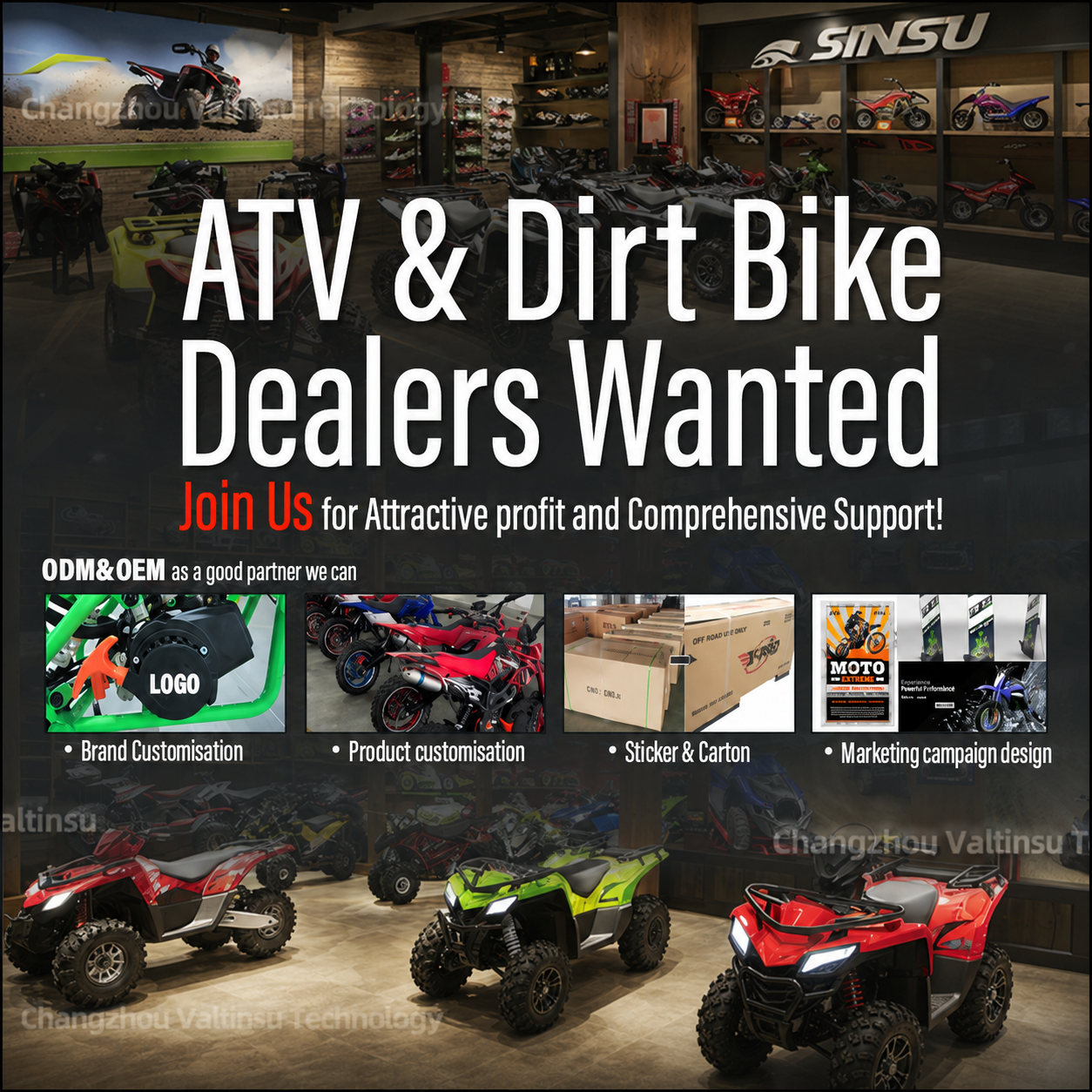 Valtinsu Facebook ad: ATV & Dirt Bike Dealers Wanted in Europe