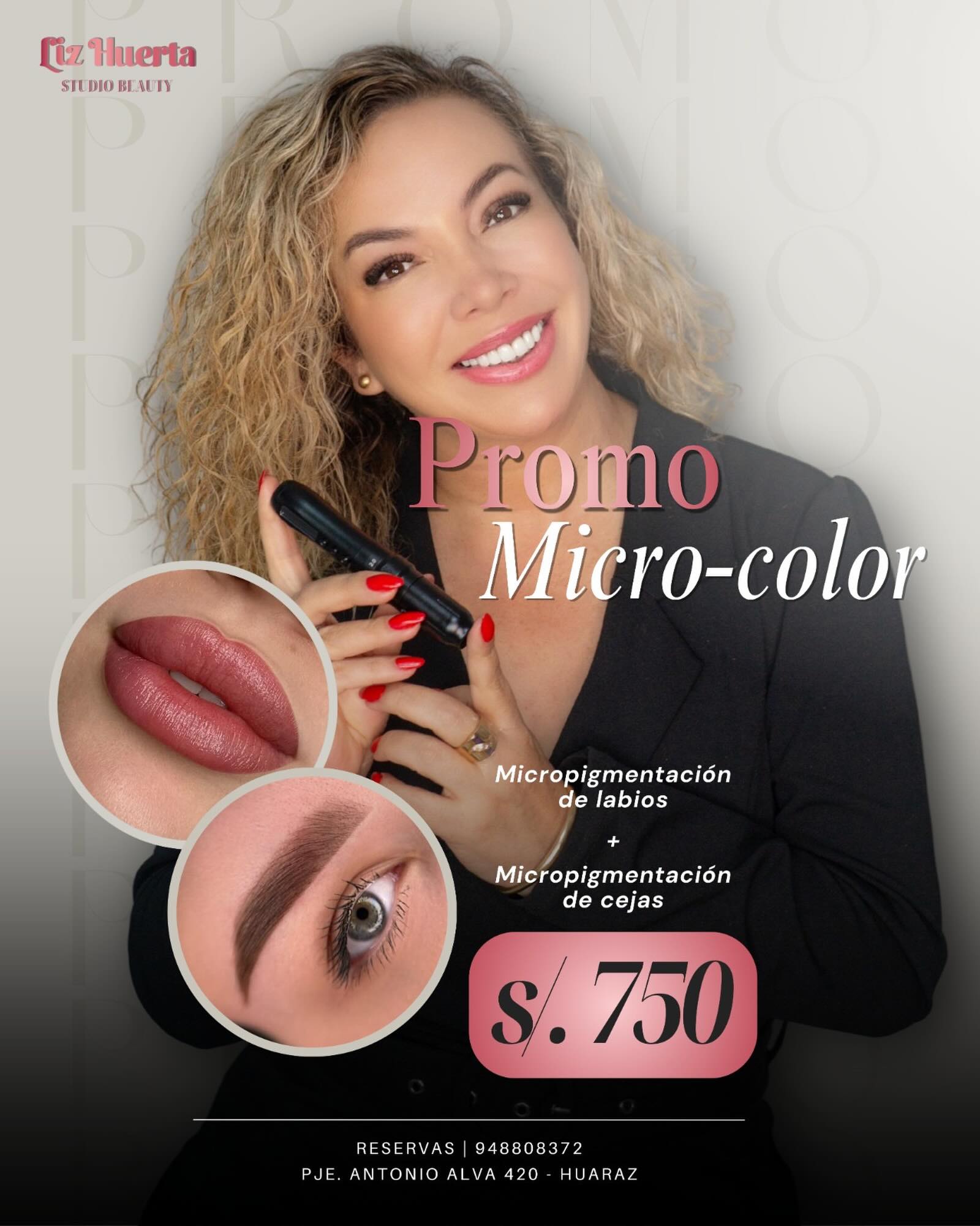 Liz Huerta Studio Beauty Facebook ad: Labios perfectos, cejas definidas y un rostro que…