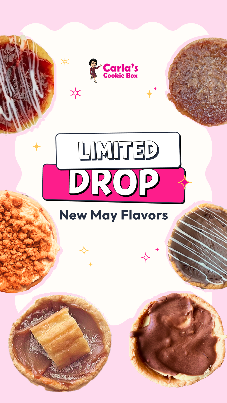 Carla's Cookie Box Facebook ad from May 2, 2026