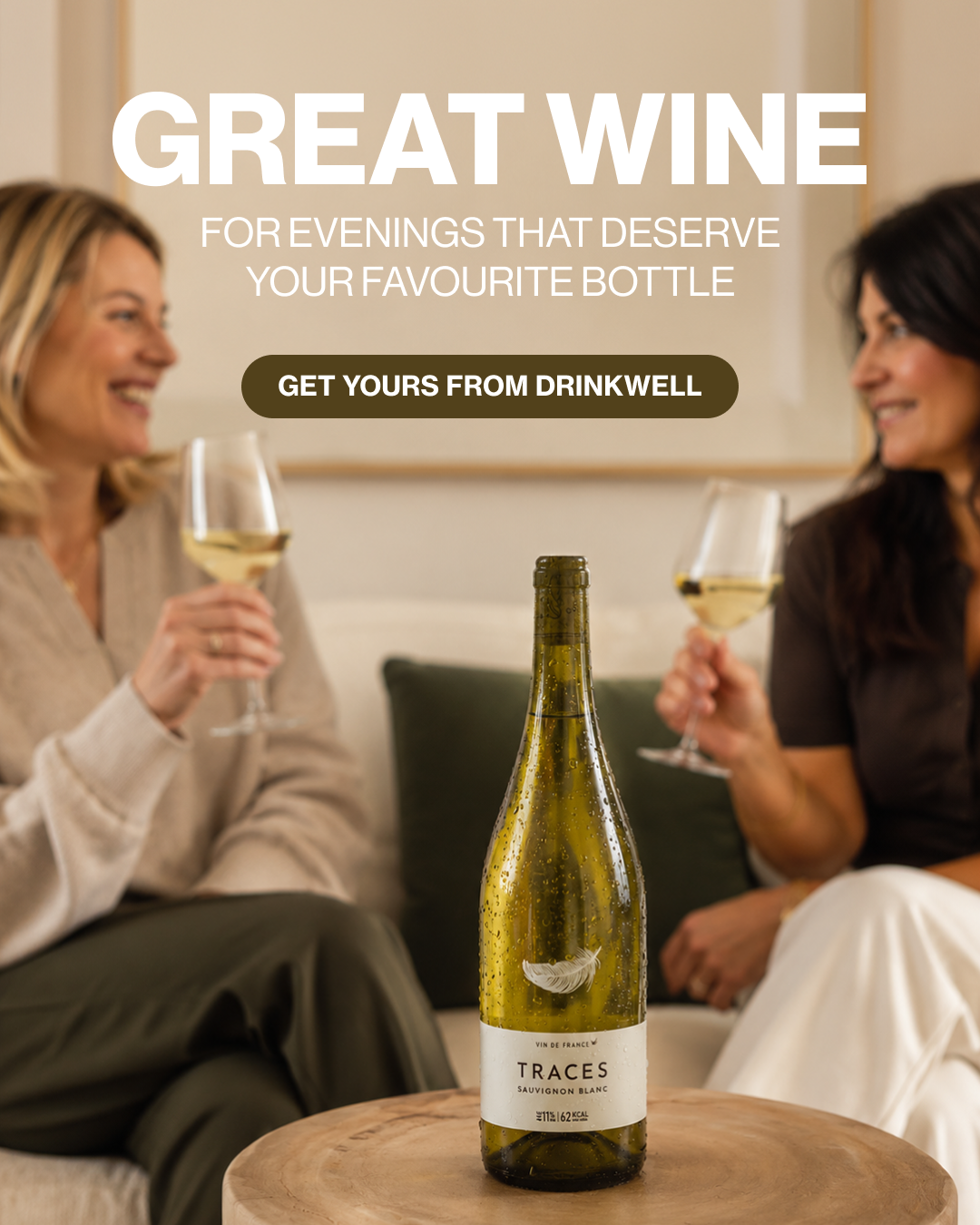 DrinkWell UK Facebook ad: Flexible wine delivery, your way.