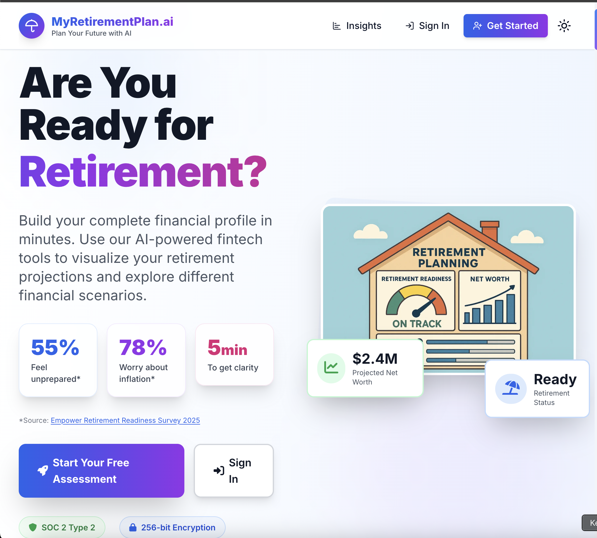 Myretirementplan.ai Facebook ad from Dec 16, 2025